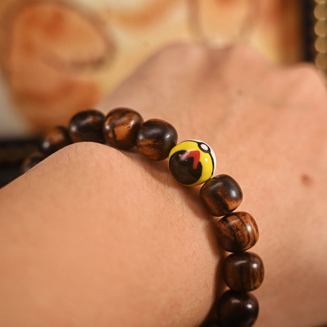 Level Ball Bracelet – Handmade Ceramic + Gong Wood