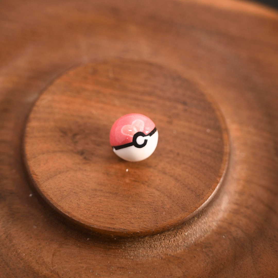 Hand-Fired One-of-a-Kind CeramicPoke Beads |Pokeball-Style xChinese Kiln Aesthetic Fusion