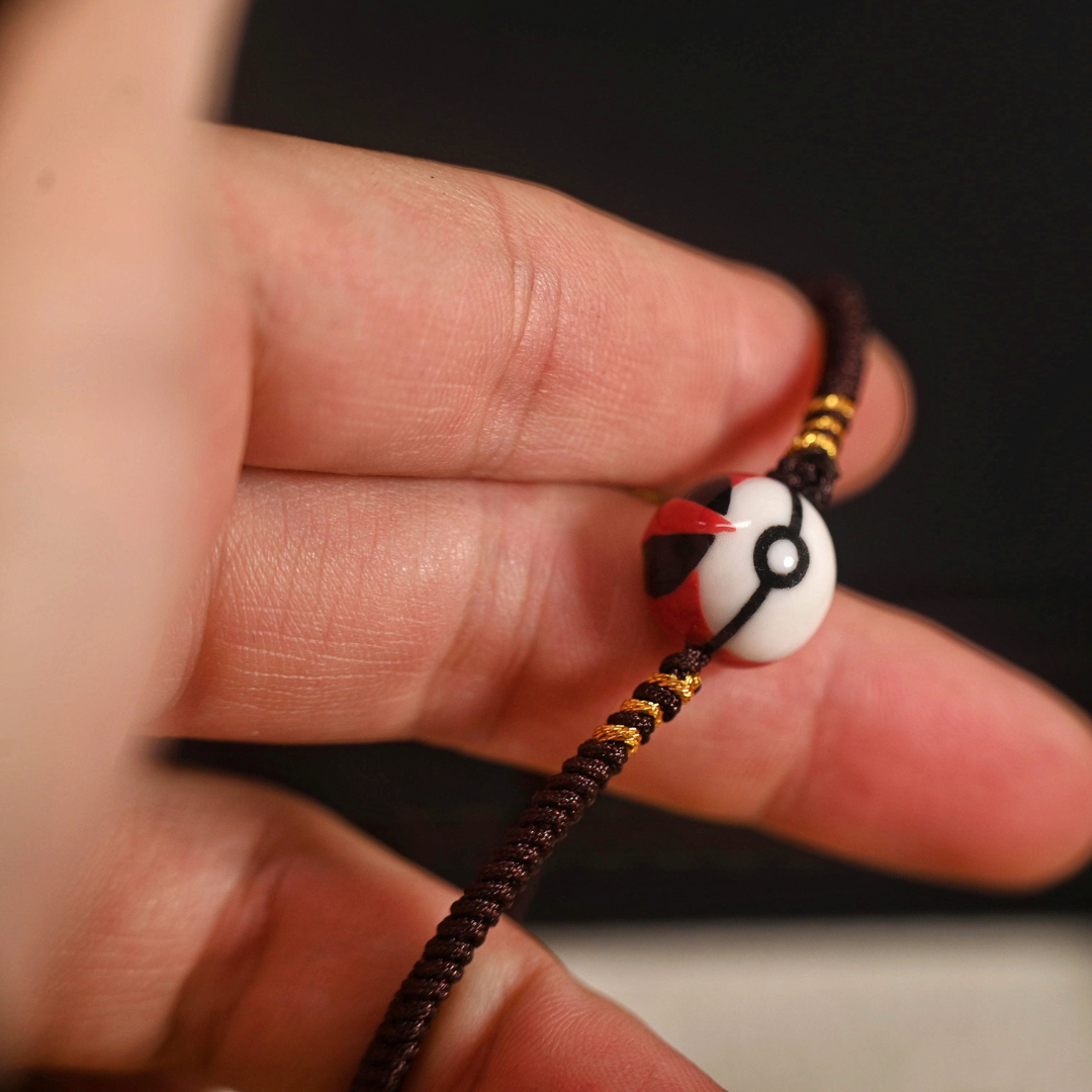 Hand-Fired One-of-a-Kind CeramicPoke Beads |Pokeball-Style xChinese Kiln Aesthetic Fusion