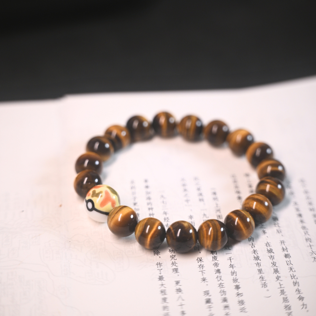 Safari Ball Bracelet – Handmade Ceramic + High-Grade Tiger's Eye
