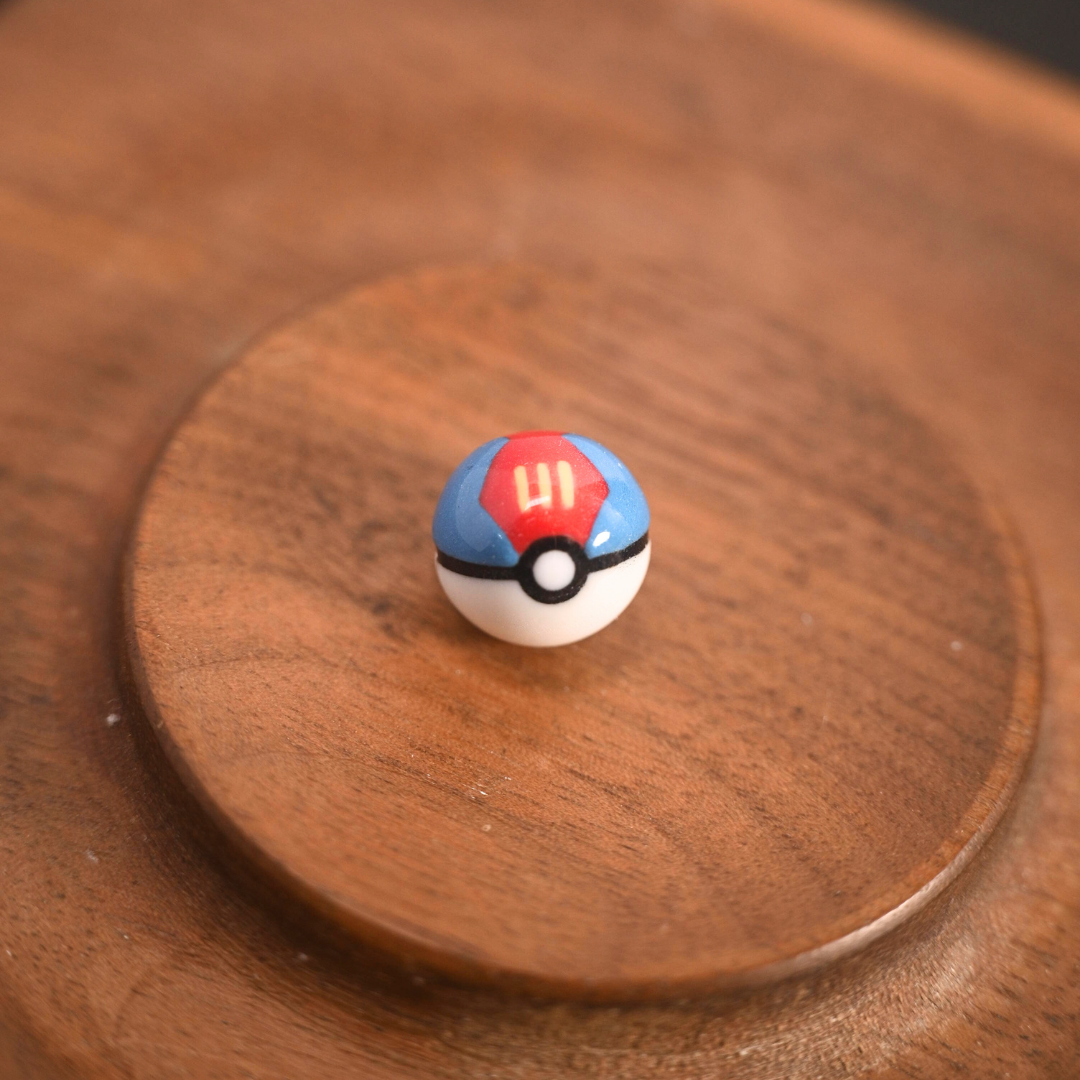 Hand-Fired One-of-a-Kind CeramicPoke Beads |Pokeball-Style xChinese Kiln Aesthetic Fusion