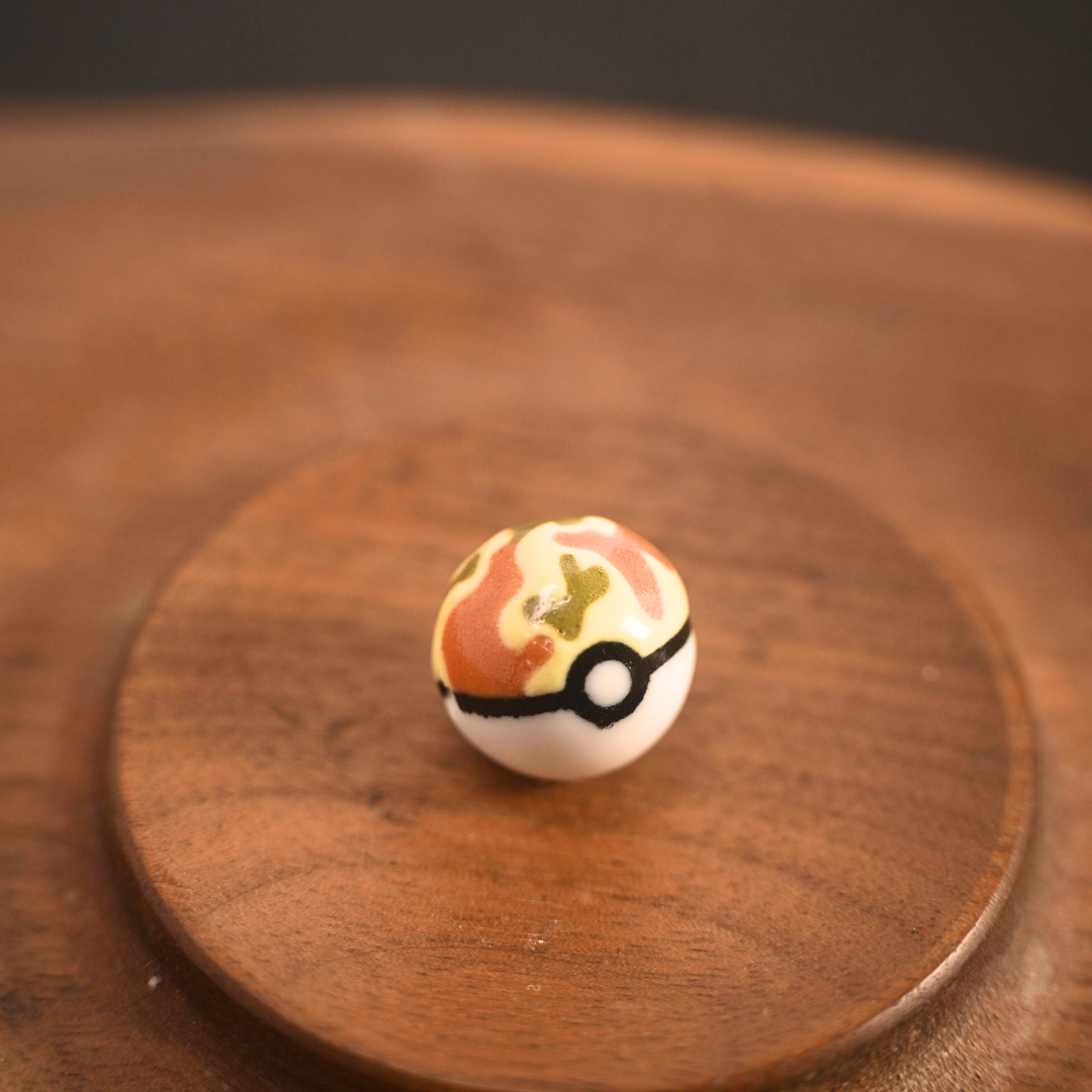 Hand-Fired One-of-a-Kind CeramicPoke Beads |Pokeball-Style xChinese Kiln Aesthetic Fusion