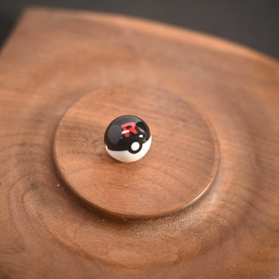 Hand-Fired One-of-a-Kind CeramicPoke Beads |Pokeball-Style xChinese Kiln Aesthetic Fusion
