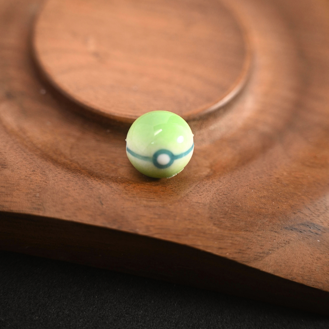 Hand-Fired One-of-a-Kind CeramicPoke Beads |Pokeball-Style xChinese Kiln Aesthetic Fusion
