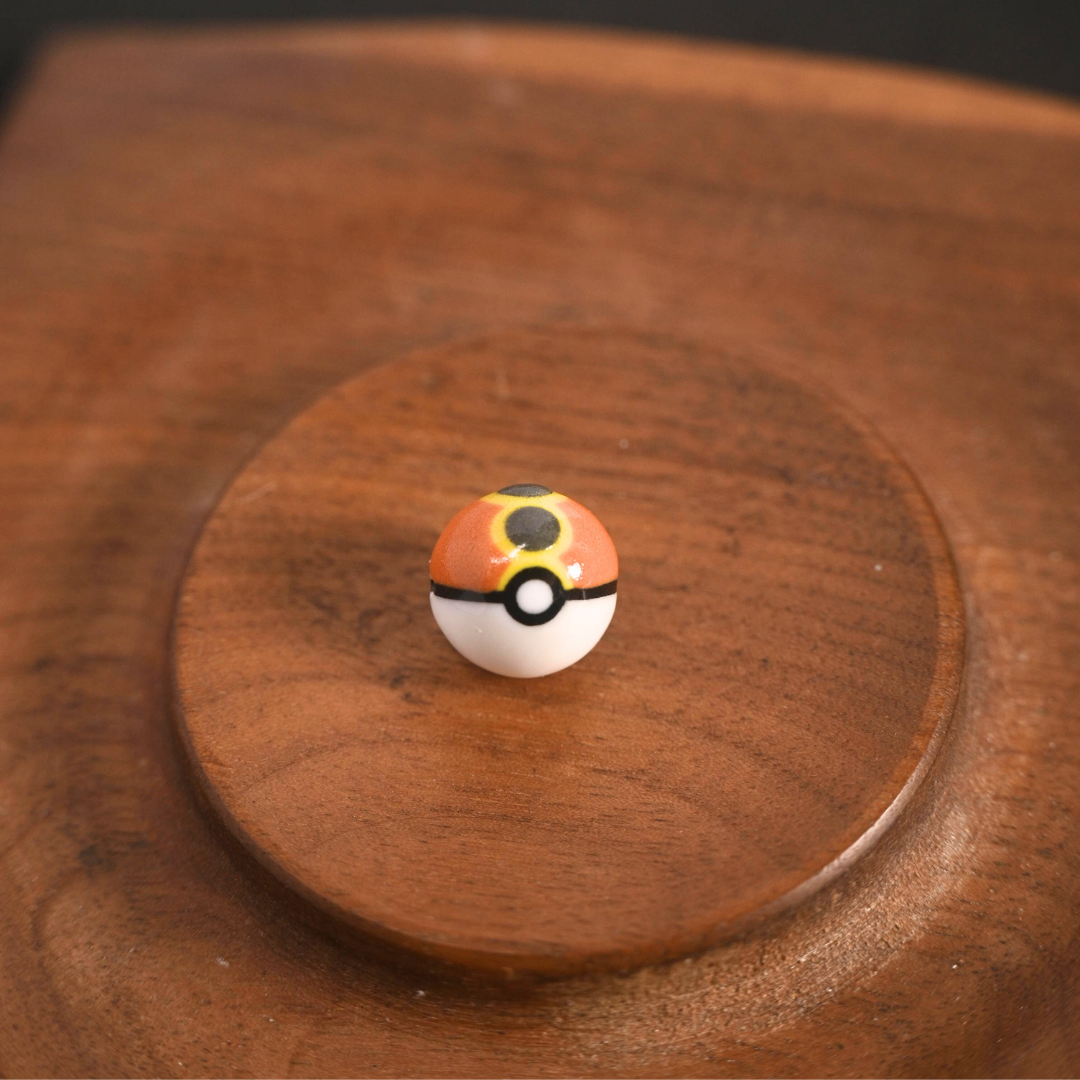 Hand-Fired One-of-a-Kind CeramicPoke Beads |Pokeball-Style xChinese Kiln Aesthetic Fusion