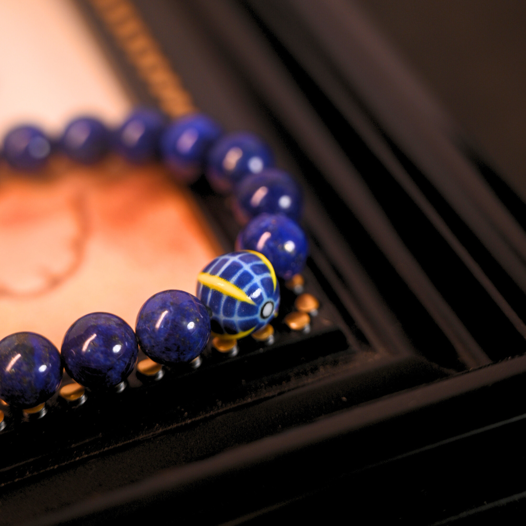 Beast Ball Bracelet – Handmade Ceramic + Premium Lapis Lazuli