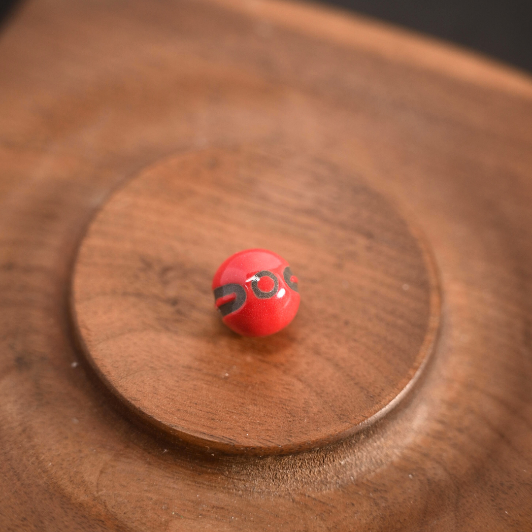 Hand-Fired One-of-a-Kind CeramicPoke Beads |Pokeball-Style xChinese Kiln Aesthetic Fusion