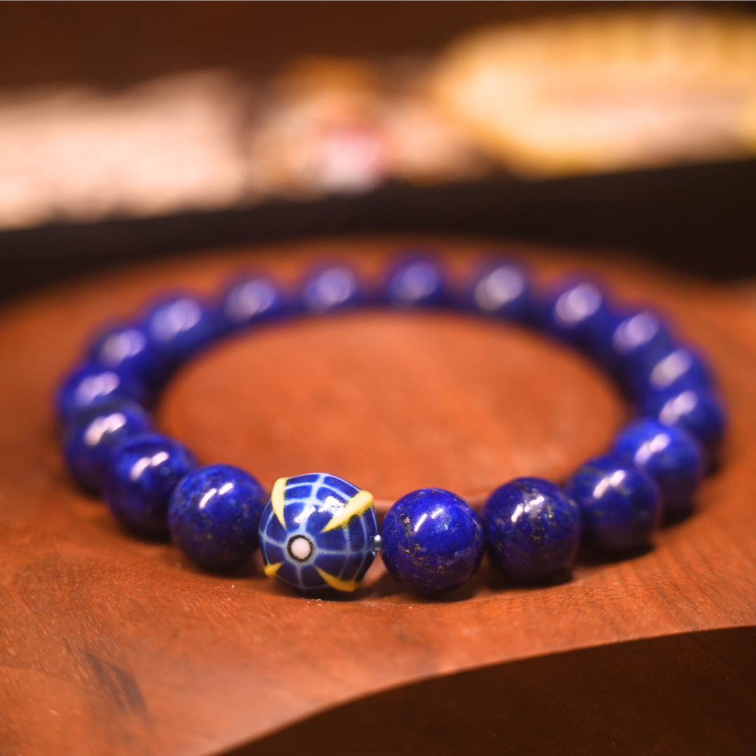 Beast Ball Bracelet – Handmade Ceramic + Premium Lapis Lazuli
