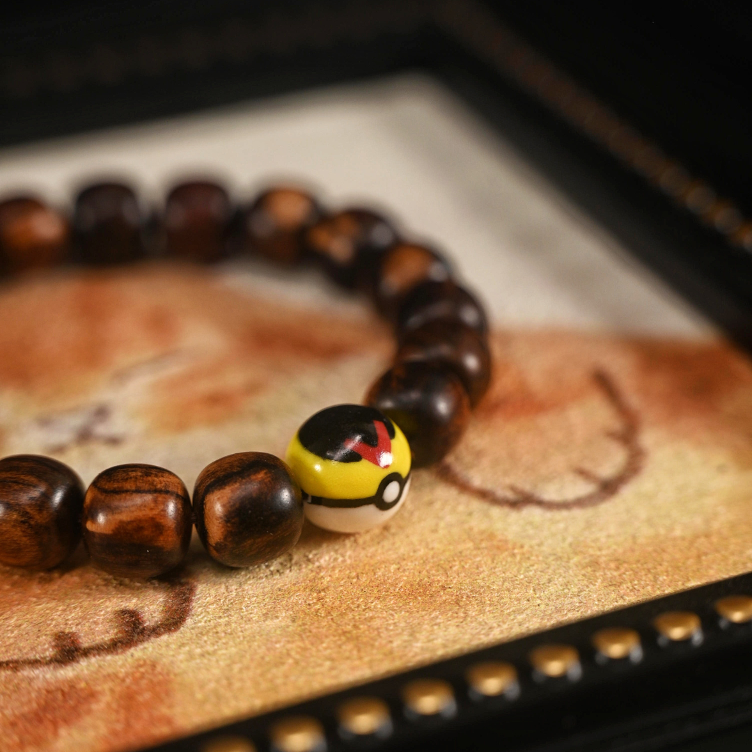 Level Ball Bracelet – Handmade Ceramic + Gong Wood