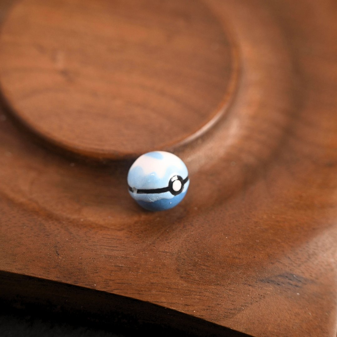 Hand-Fired One-of-a-Kind CeramicPoke Beads |Pokeball-Style xChinese Kiln Aesthetic Fusion