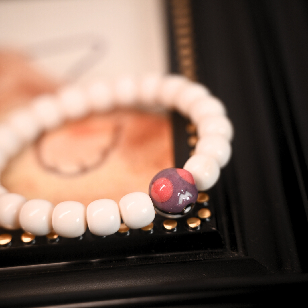 Master Ball Bracelet – Handmade Ceramic + Camel Bone