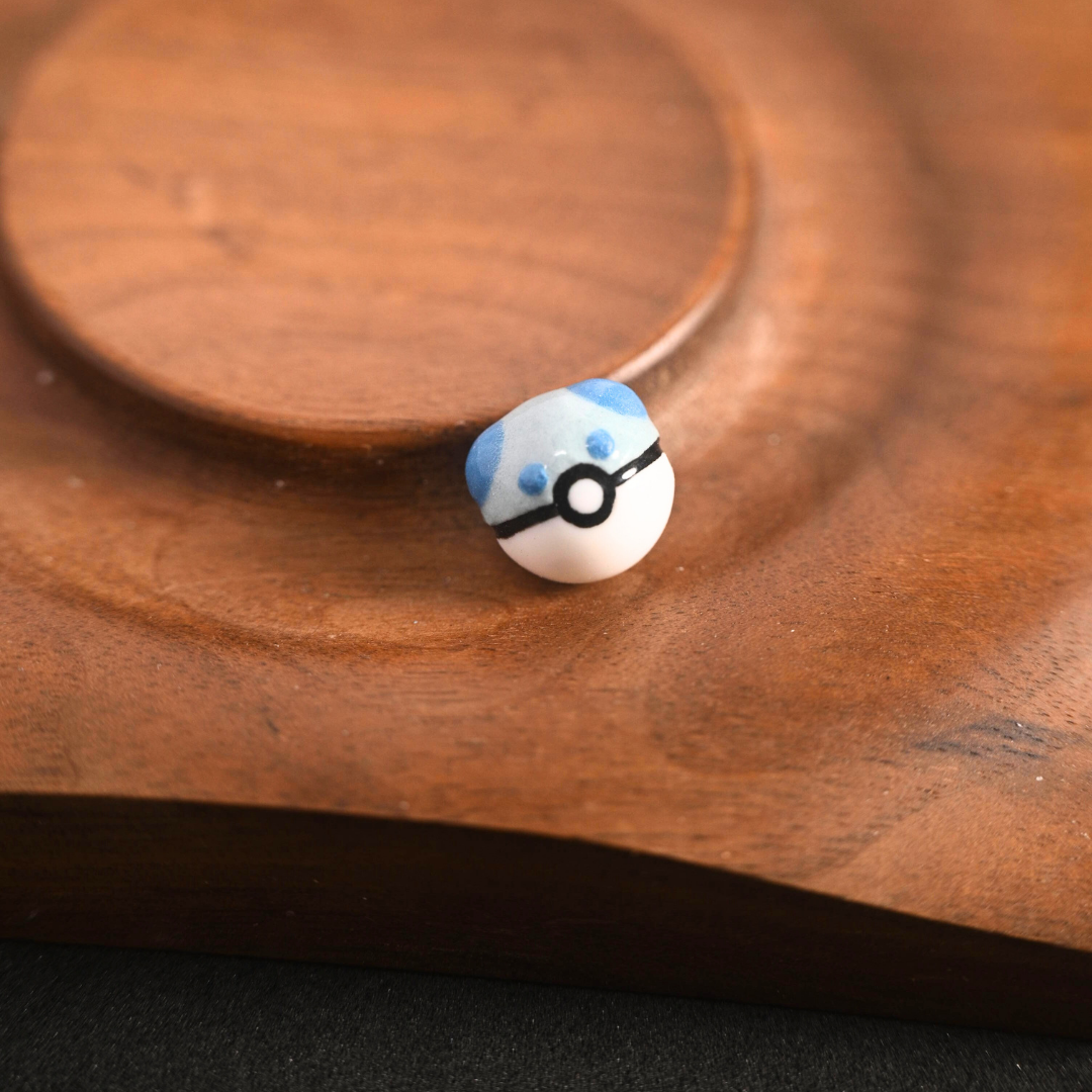 Hand-Fired One-of-a-Kind CeramicPoke Beads |Pokeball-Style xChinese Kiln Aesthetic Fusion