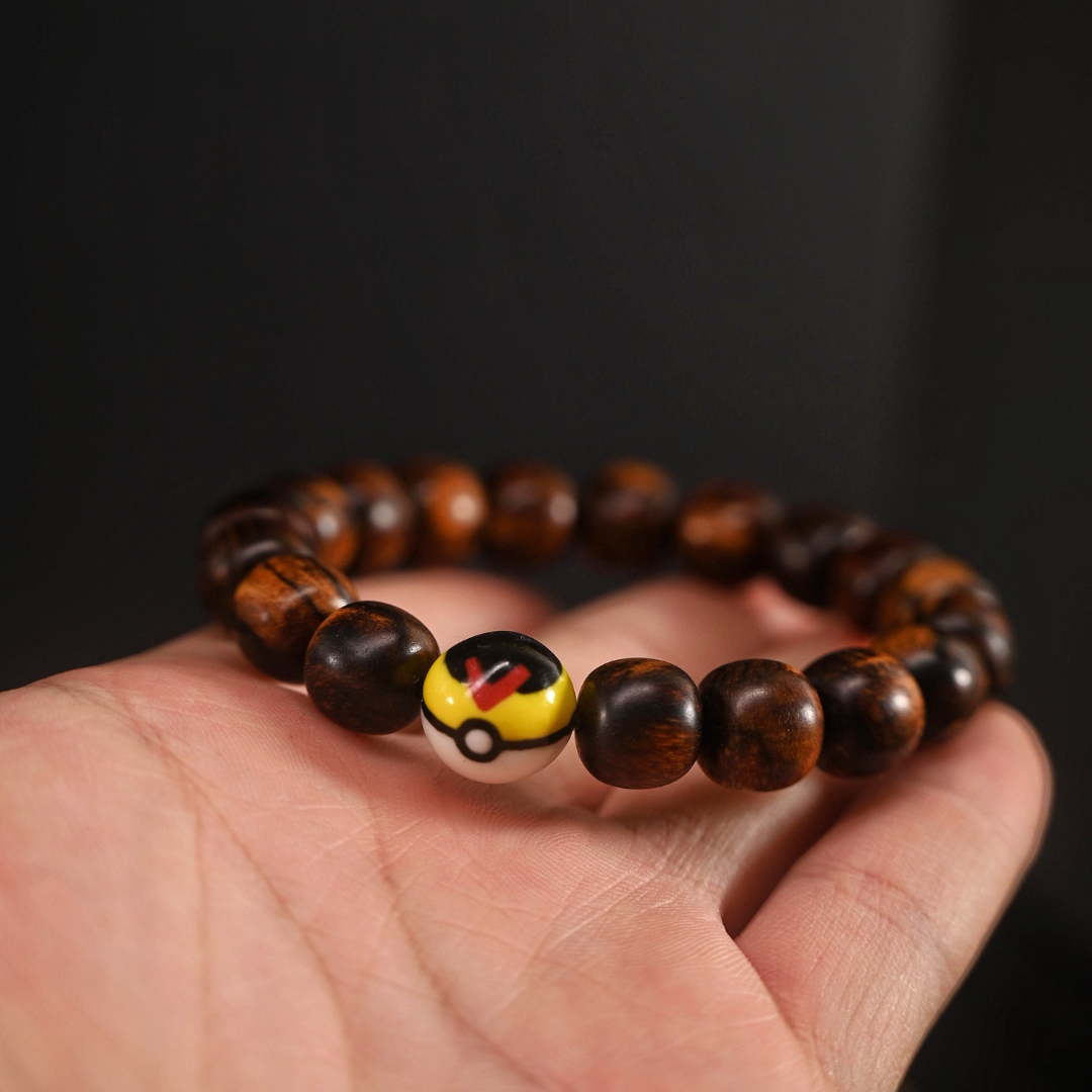 Level Ball Bracelet – Handmade Ceramic + Gong Wood