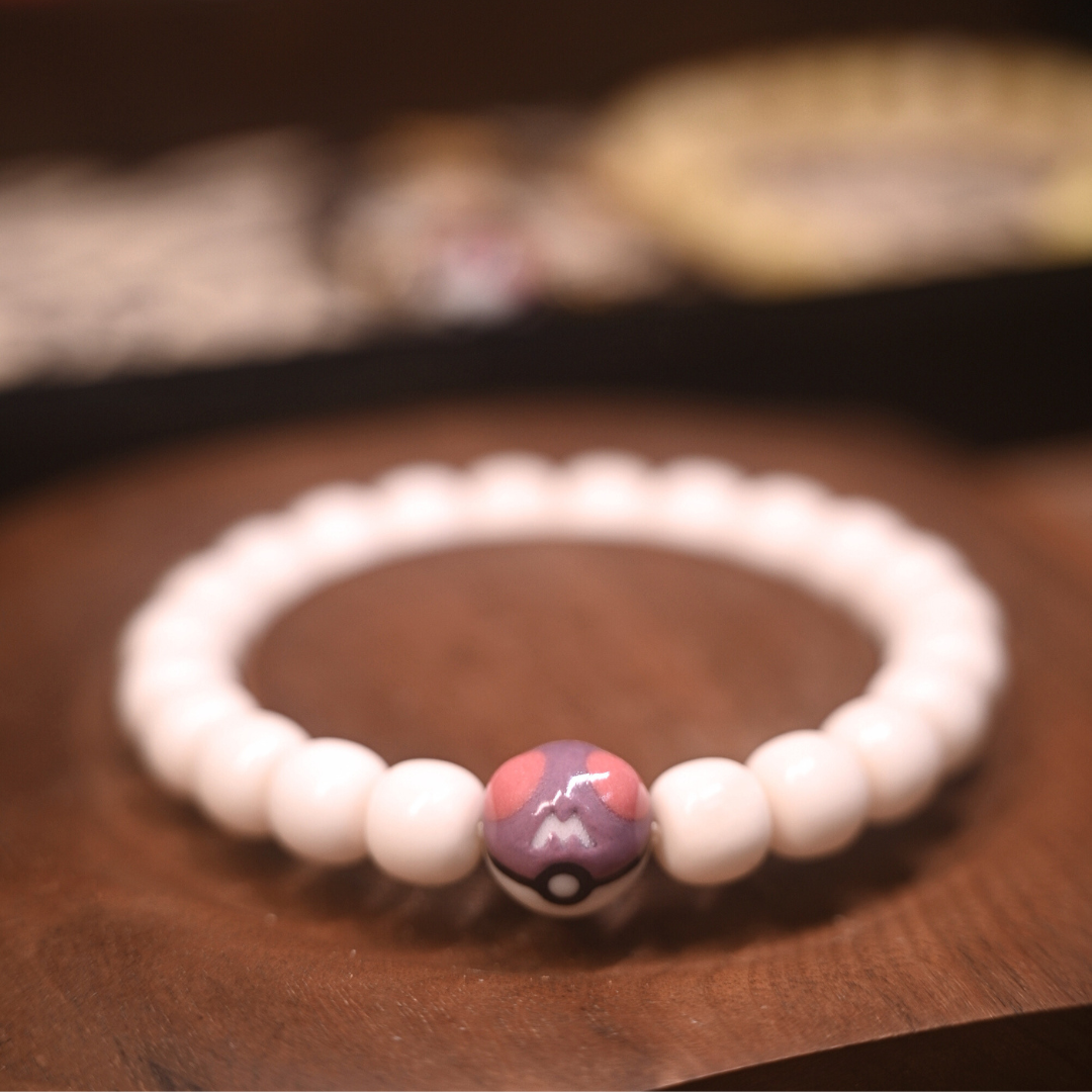 Master Ball Bracelet – Handmade Ceramic + Camel Bone