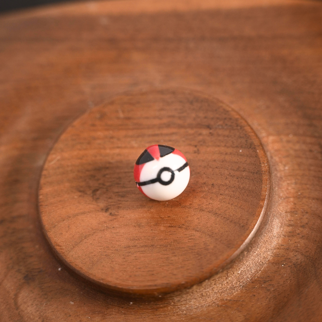 Hand-Fired One-of-a-Kind CeramicPoke Beads |Pokeball-Style xChinese Kiln Aesthetic Fusion