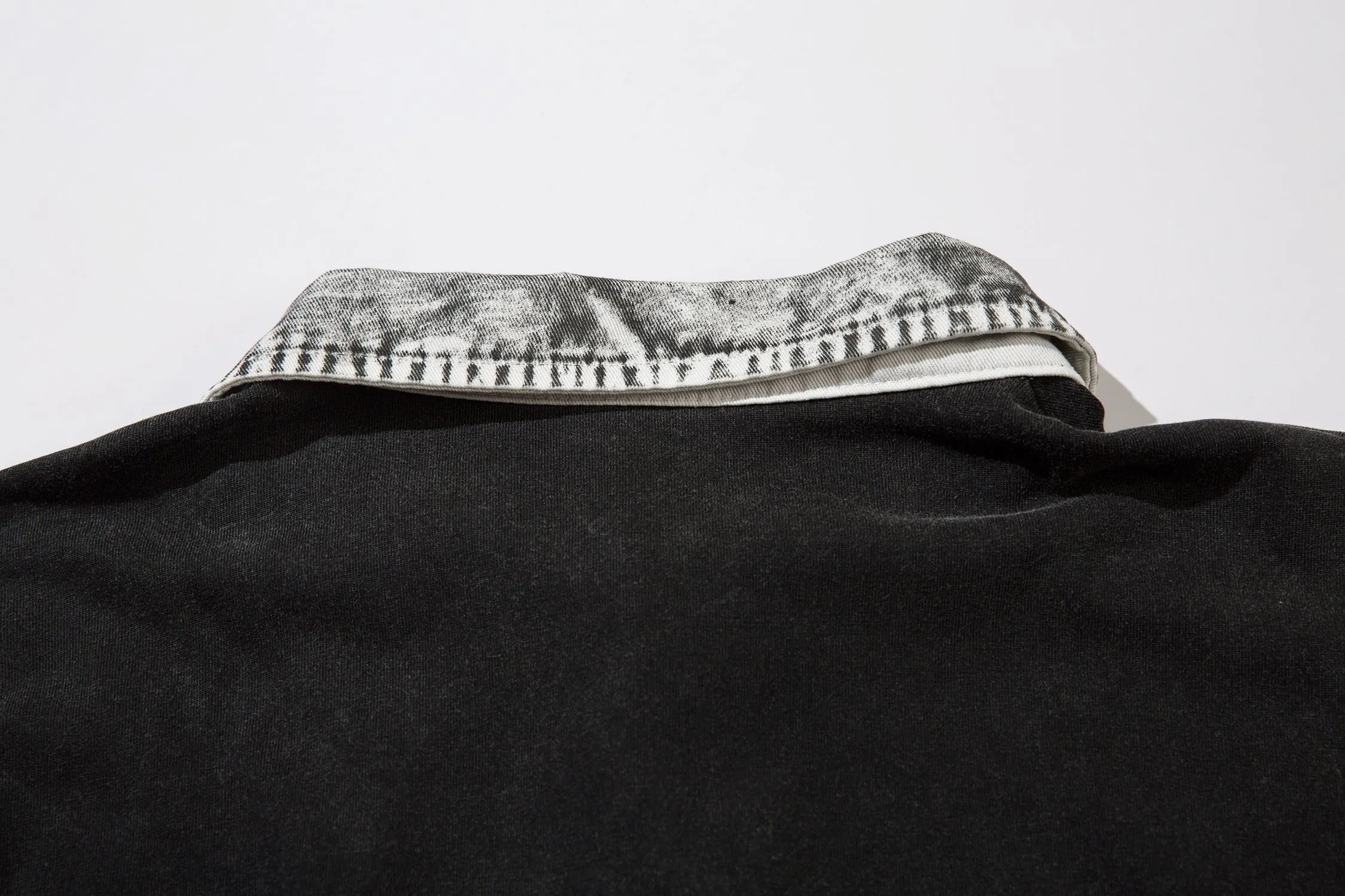 High quality American sports retro style stand up collar short sleeved shirt