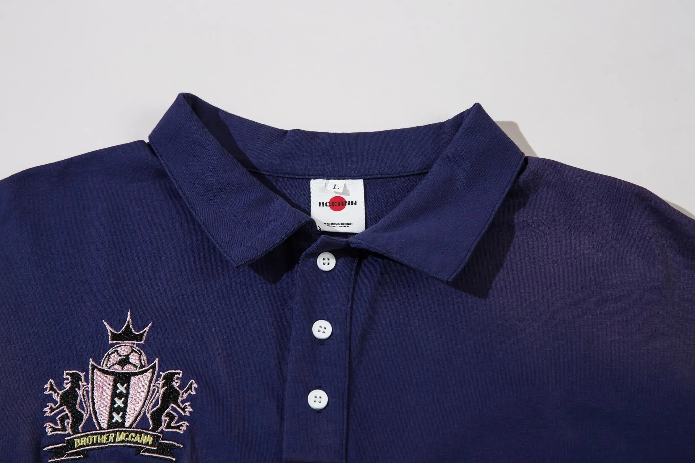 High quality American sports retro style stand up collar short sleeved shirt