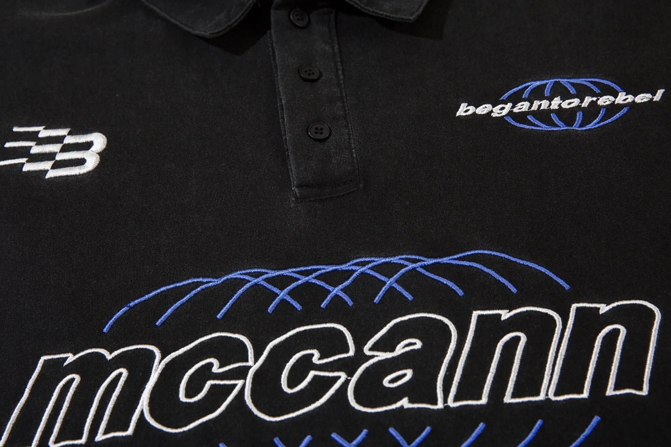 High quality American sports retro style stand up collar short sleeved shirt
