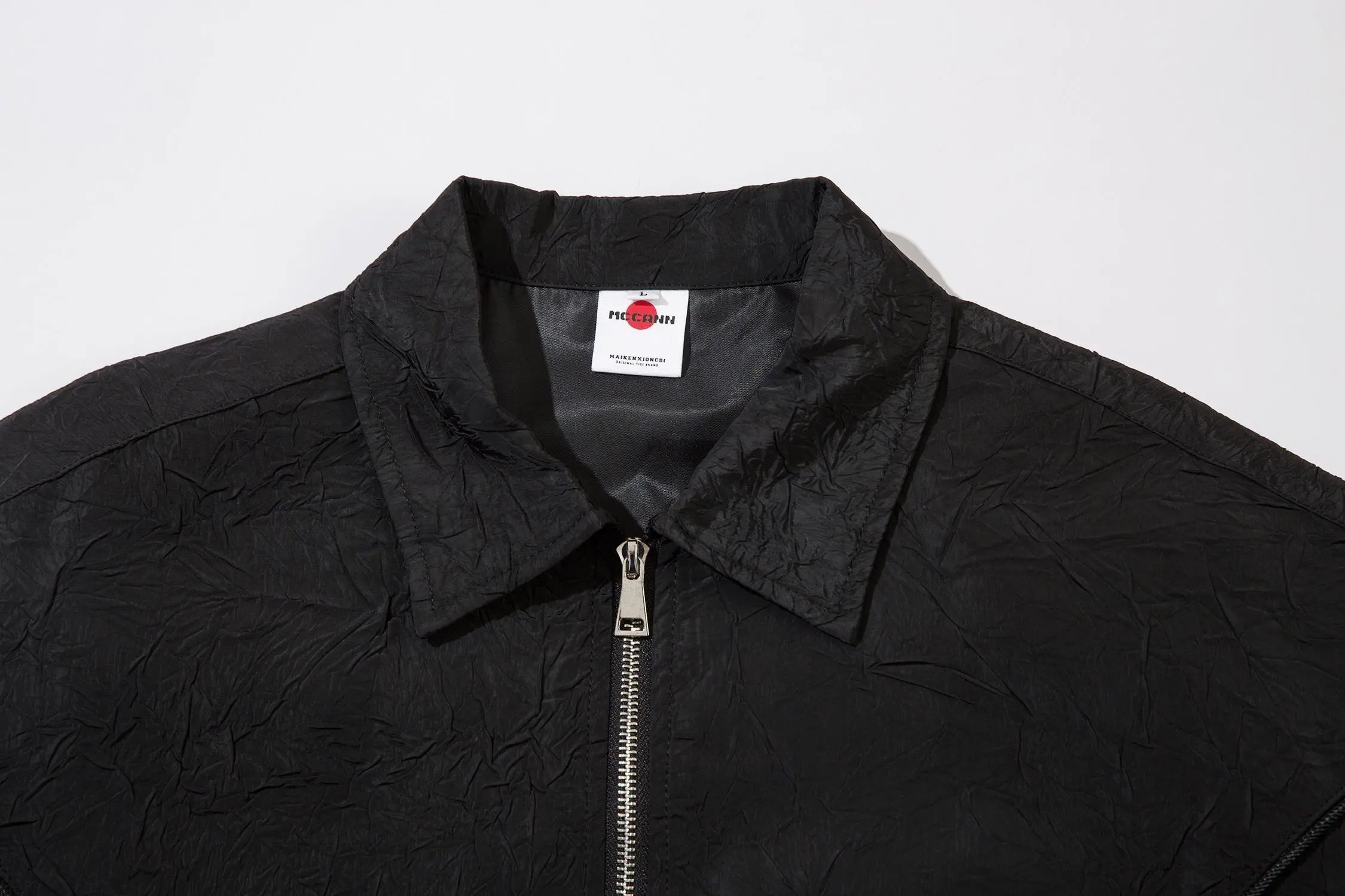 High quality American sports retro style stand up collar short sleeved shirt