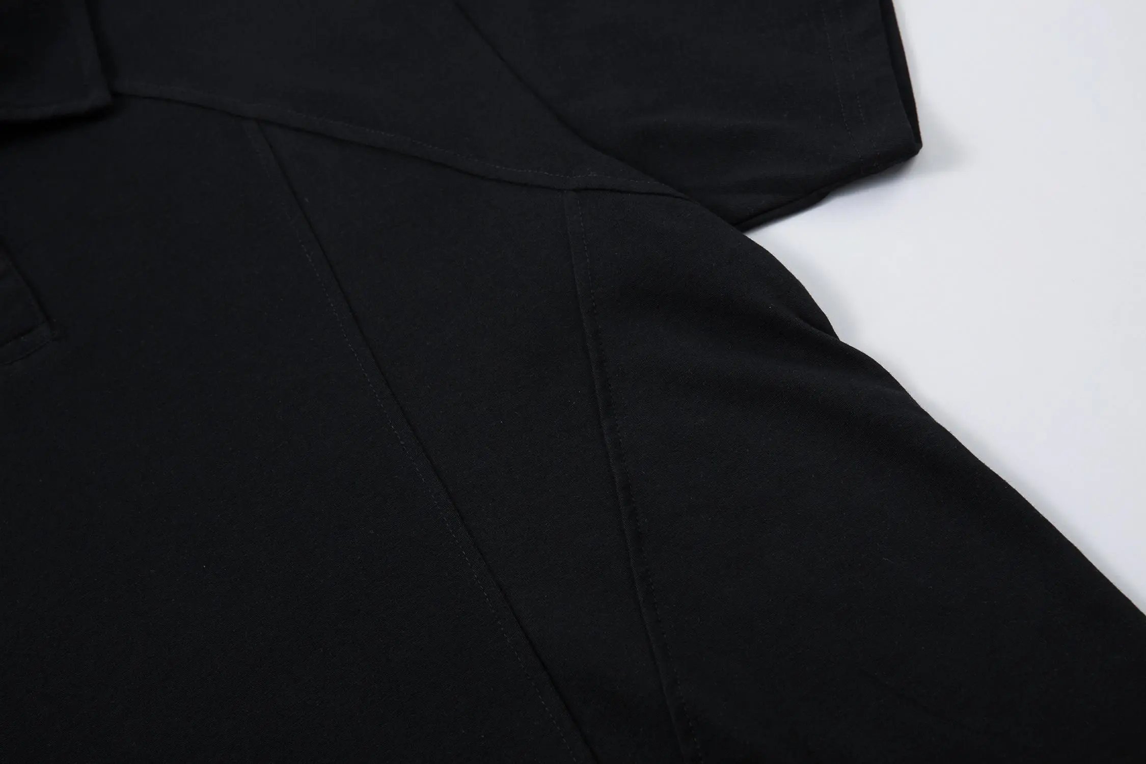 High quality American sports retro style stand up collar short sleeved shirt