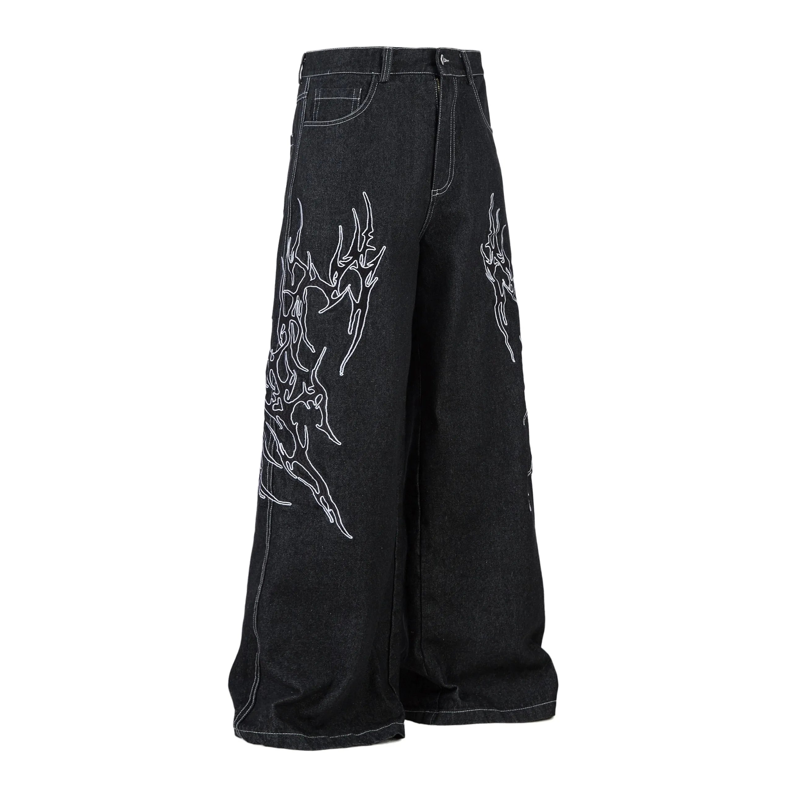 High quality straight leg wide leg jeans