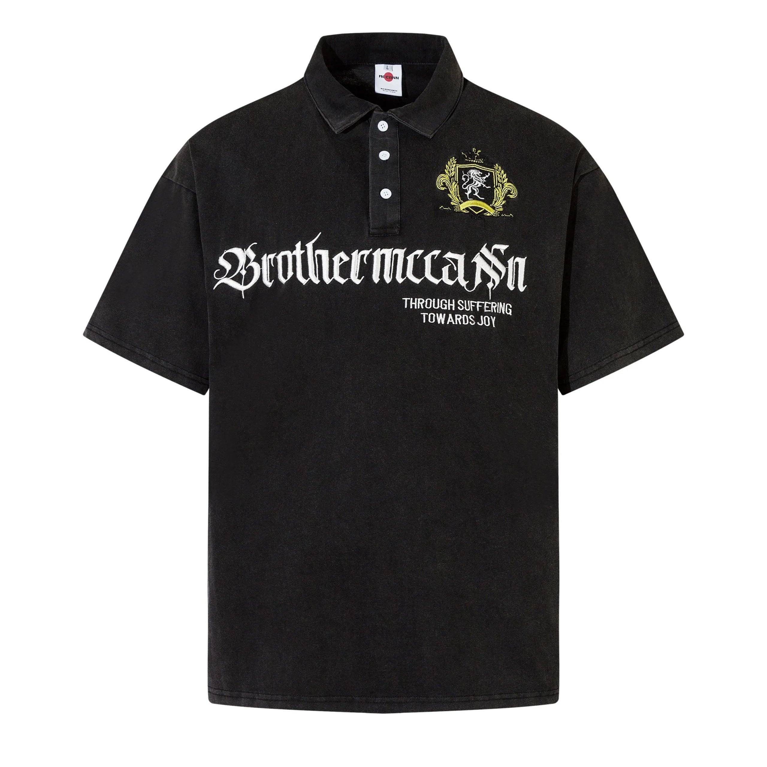 High quality American sports retro style stand up collar short sleeved shirt