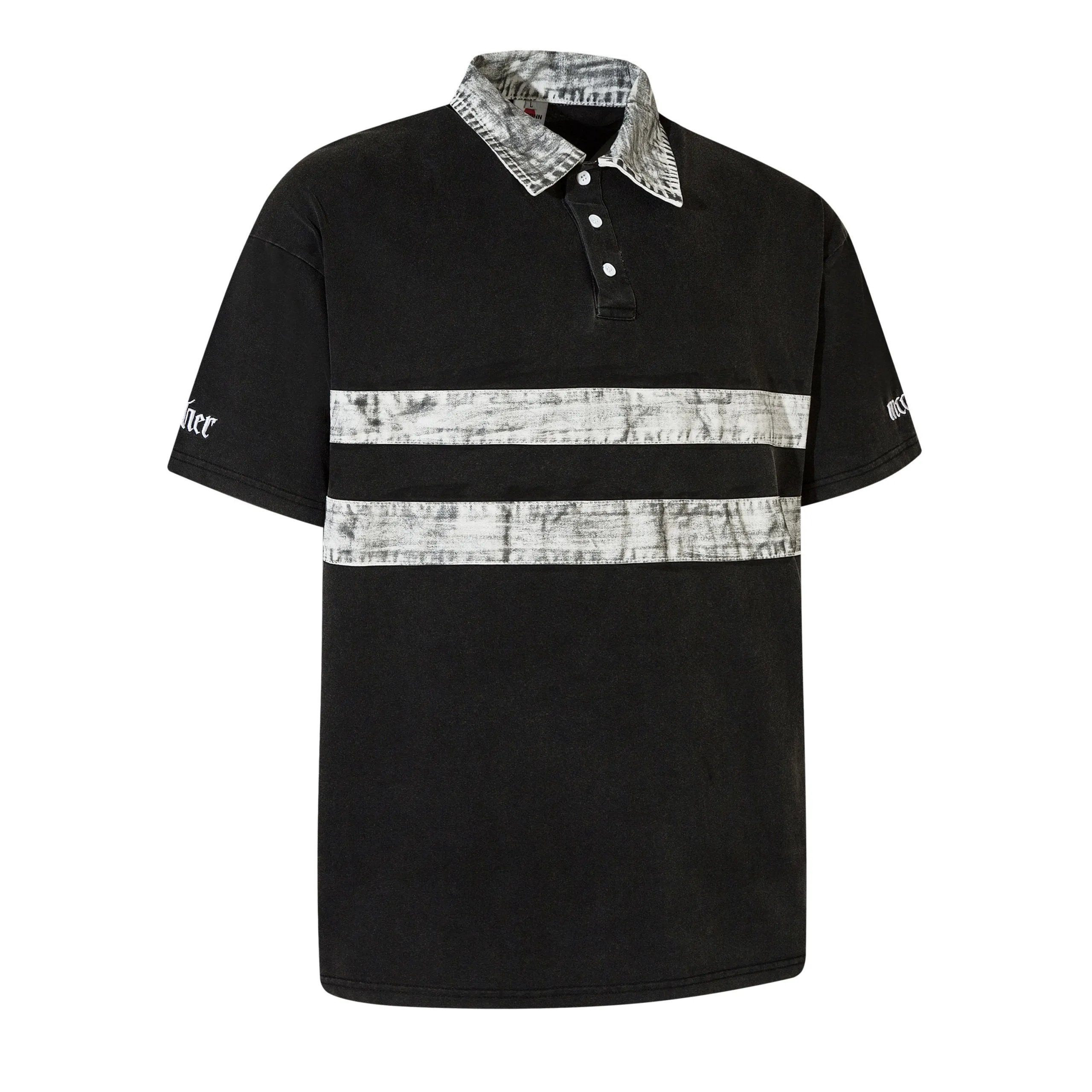 High quality American sports retro style stand up collar short sleeved shirt