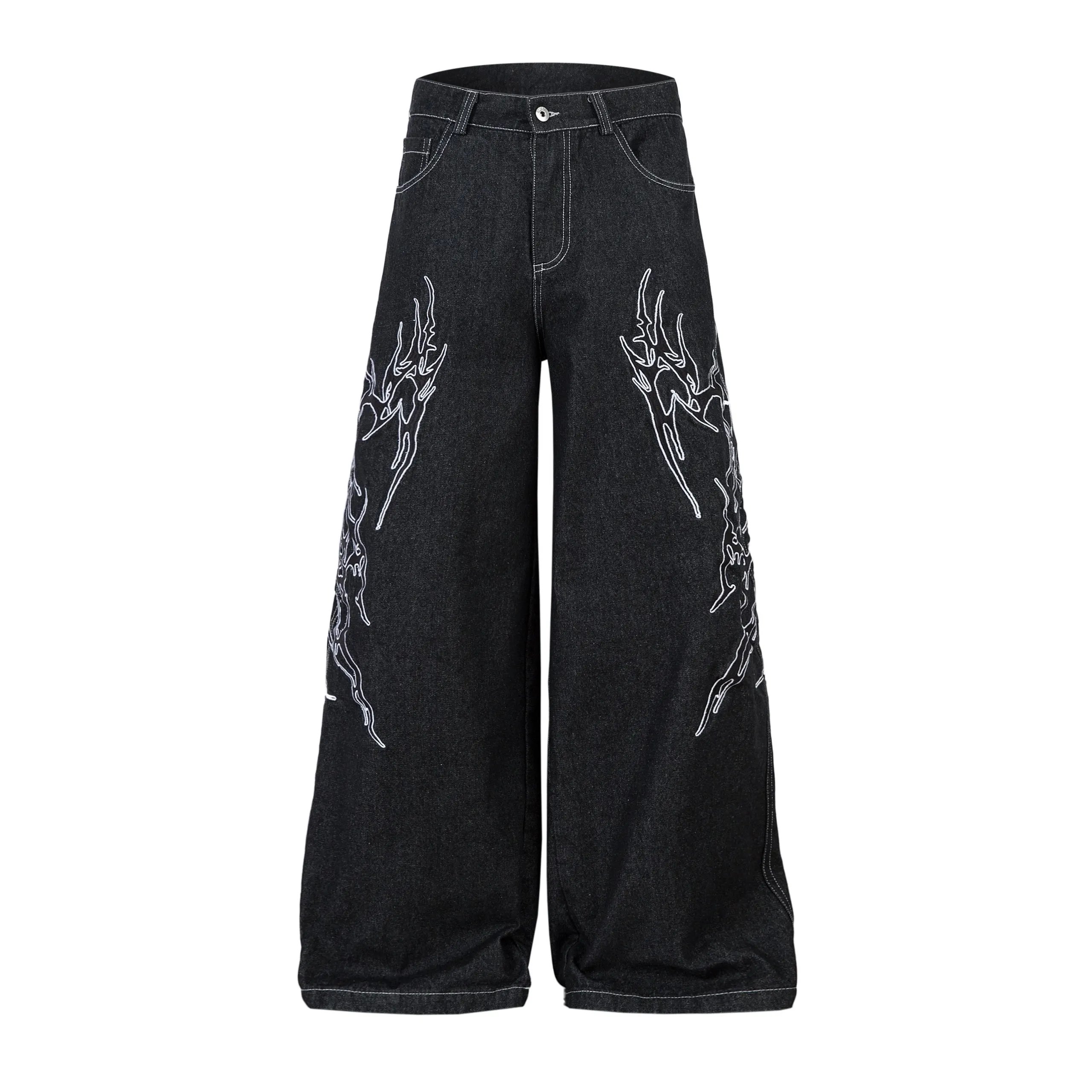 High quality straight leg wide leg jeans