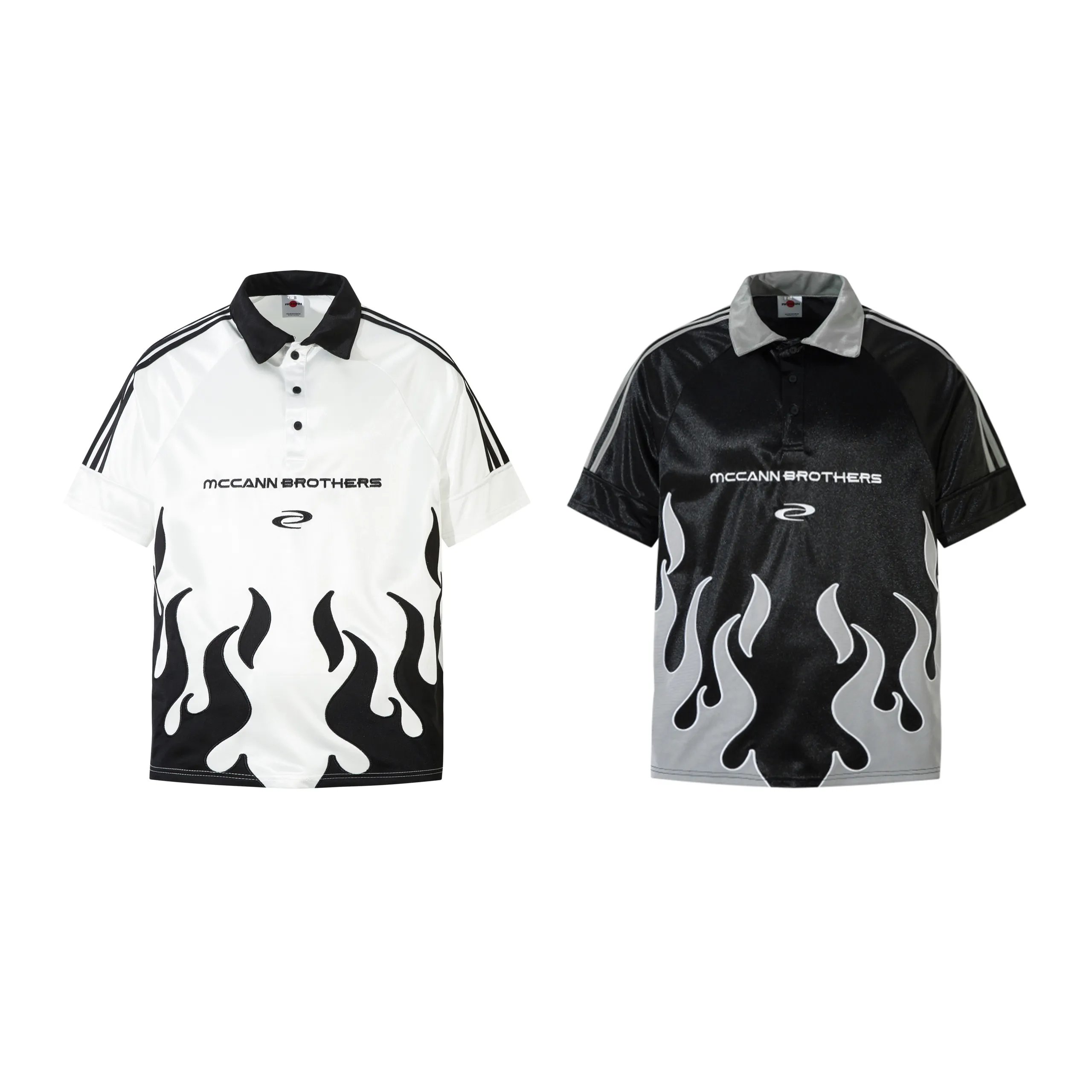 High quality American sports retro style stand up collar short sleeved shirt