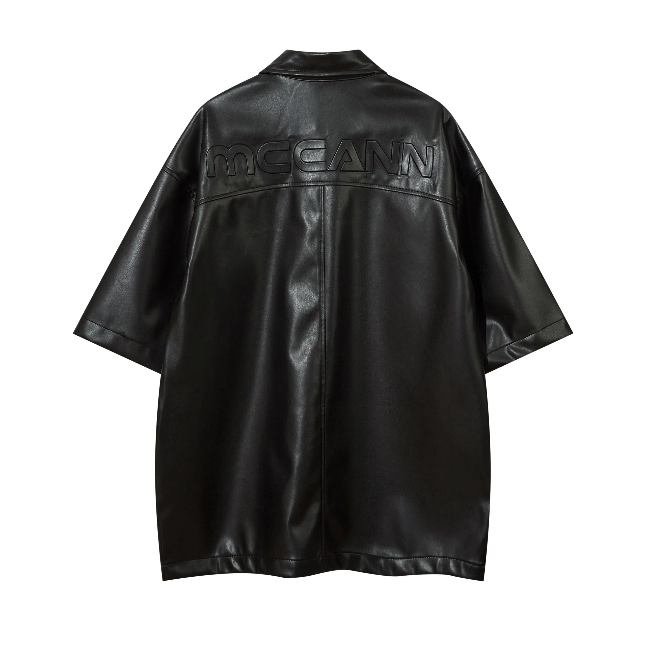 High quality American sports retro style stand up collar short sleeved shirt