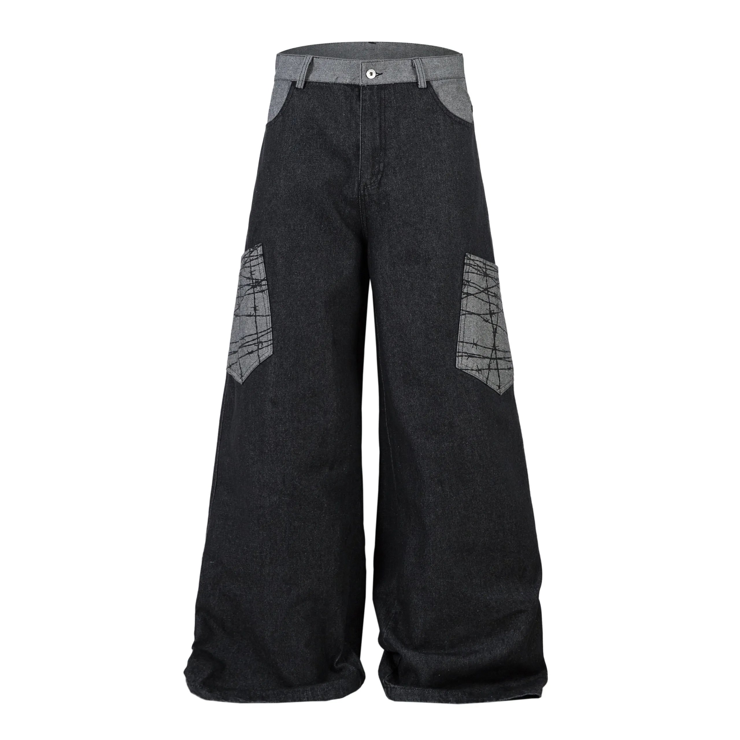 High quality straight leg wide leg jeans