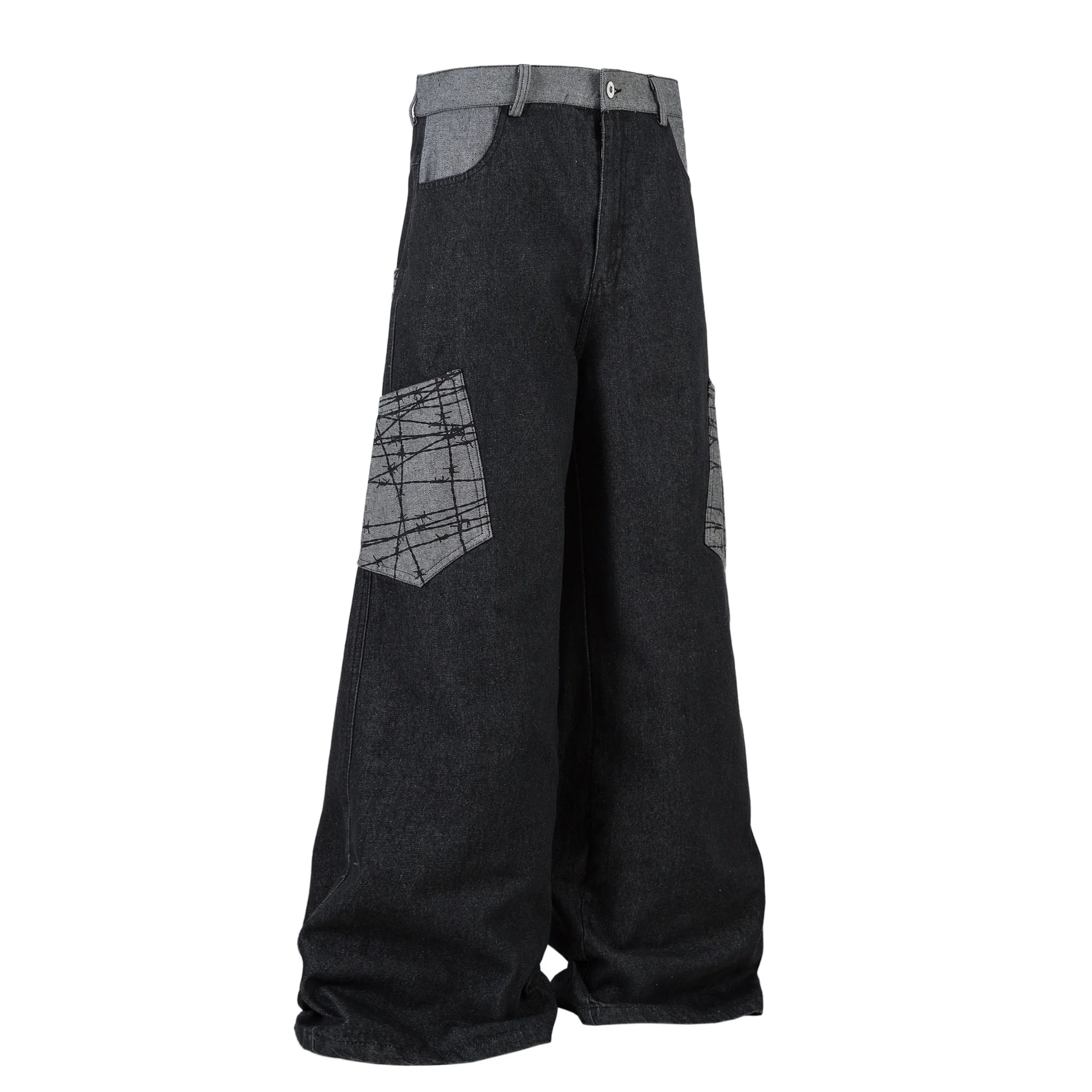 High quality straight leg wide leg jeans