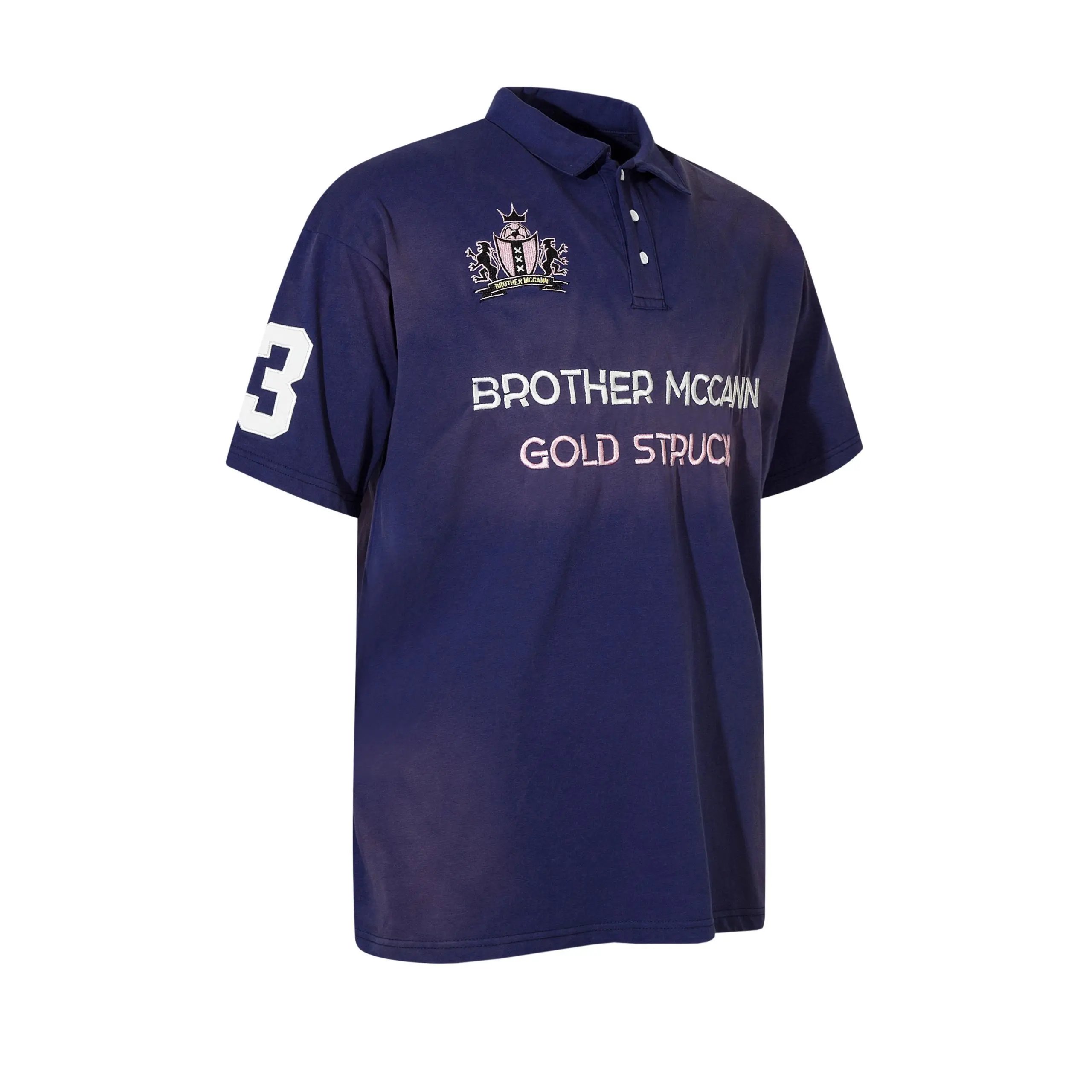 High quality American sports retro style stand up collar short sleeved shirt