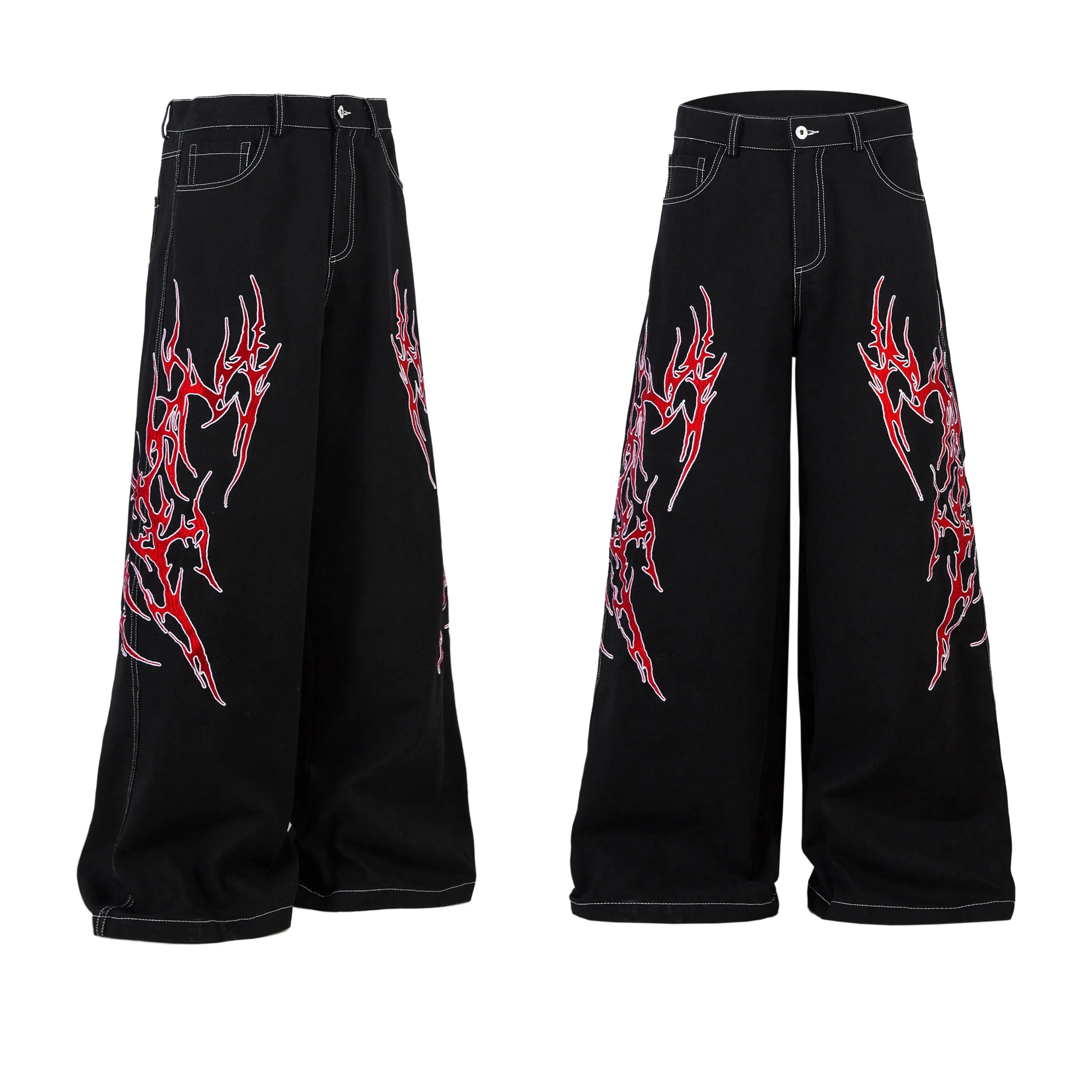 High quality straight leg wide leg jeans