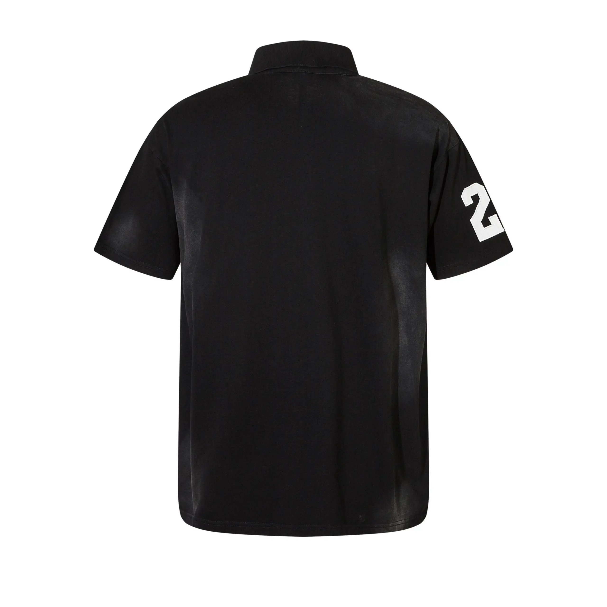 High quality American sports retro style stand up collar short sleeved shirt
