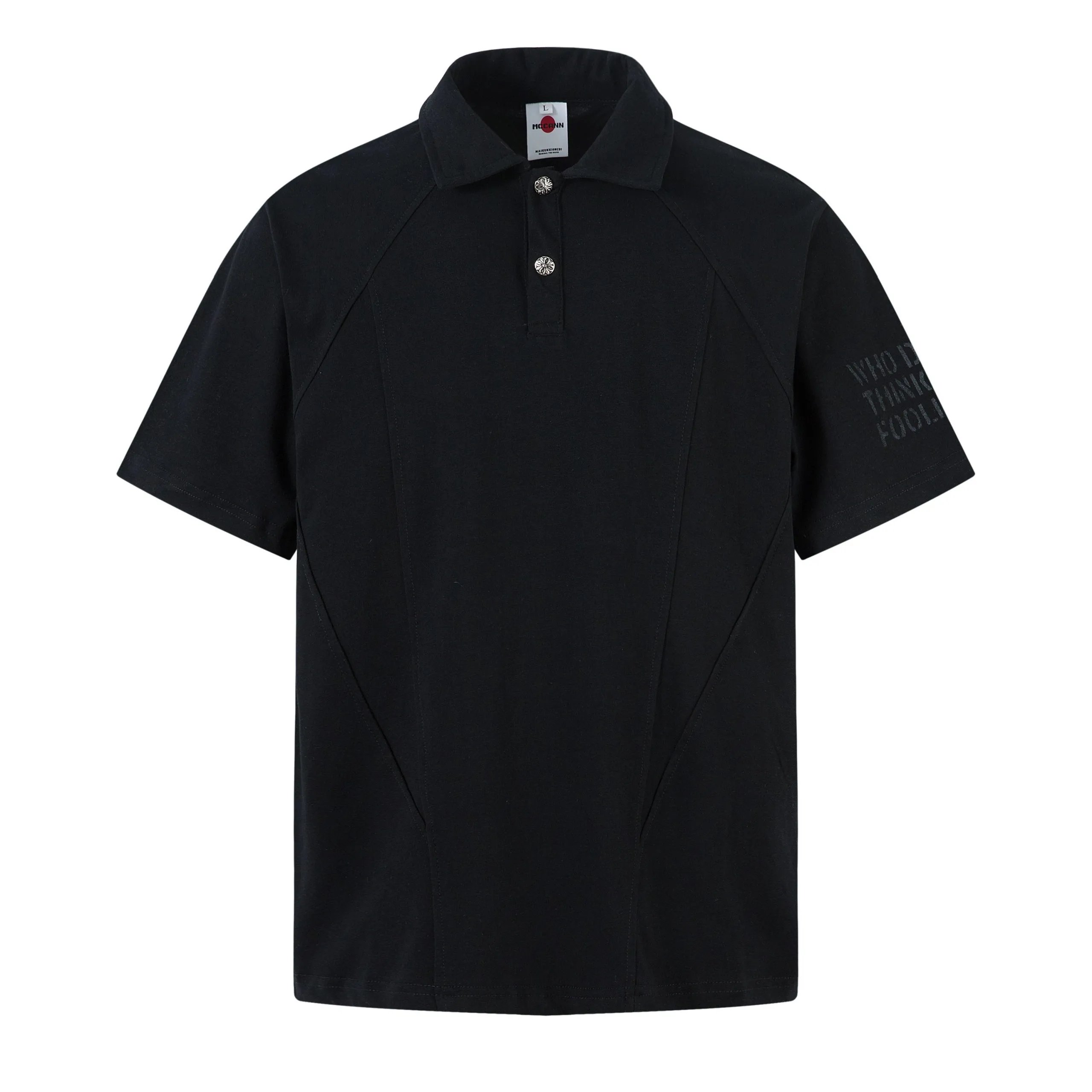 High quality American sports retro style stand up collar short sleeved shirt