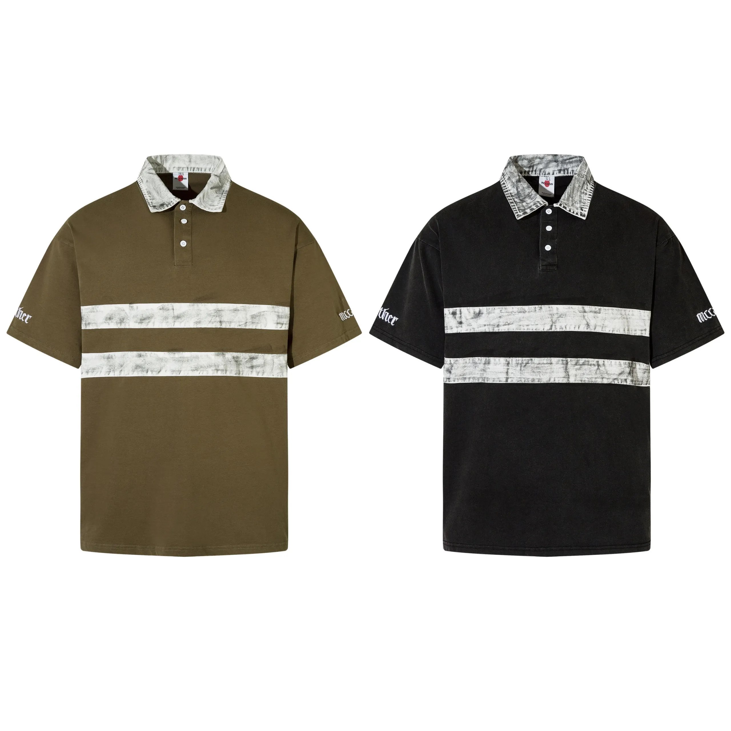 High quality American sports retro style stand up collar short sleeved shirt