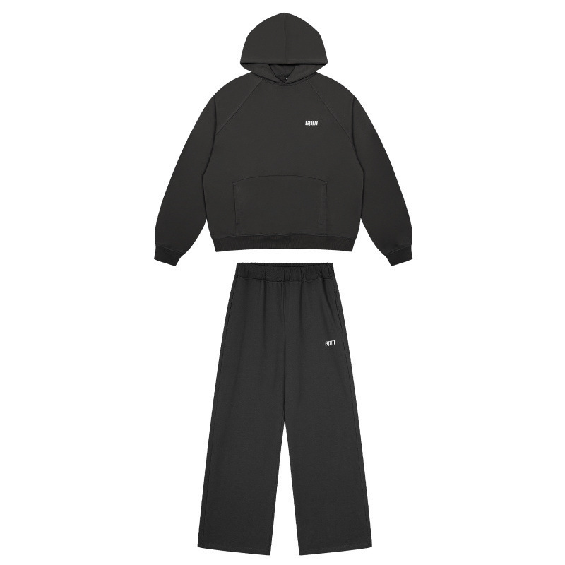 High quality 6PM embroidered simple and versatile casual hoodie set