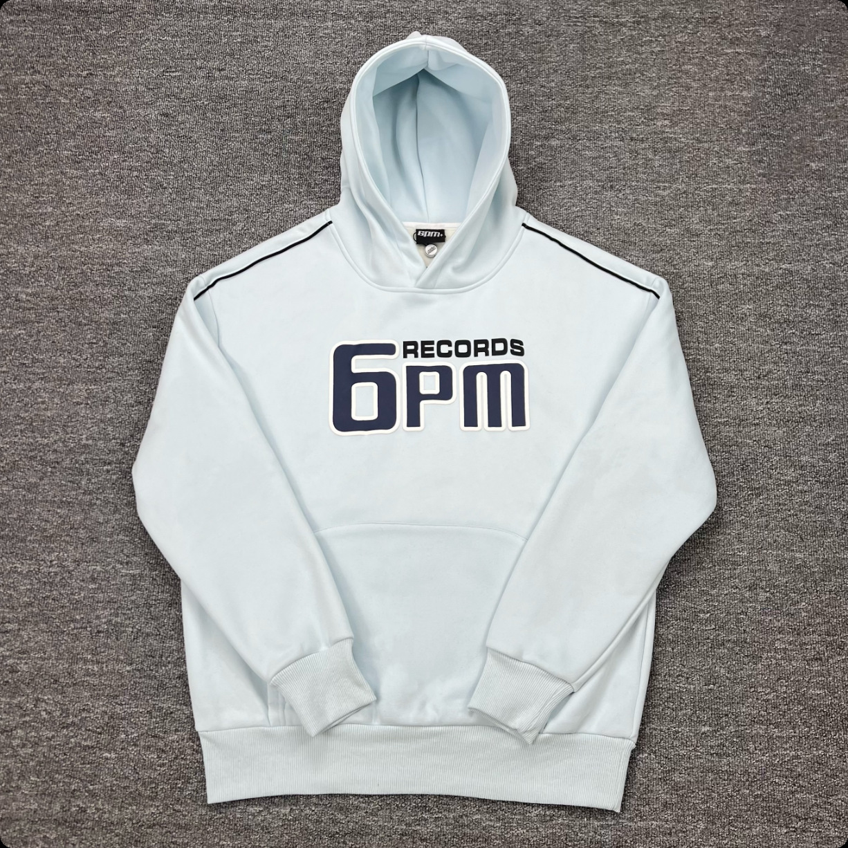 High quality 6PM embroidered simple and versatile casual hoodie set