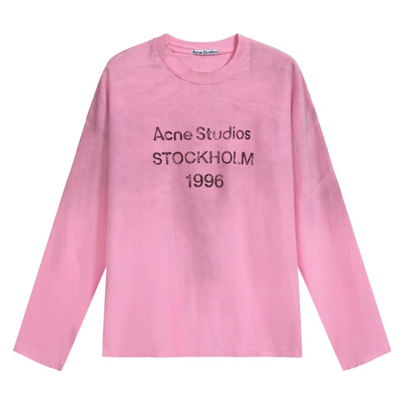 高质量烫钻字母印花水洗做旧打底衫 pls add whatsapp: 18859952090 if u need size guid
