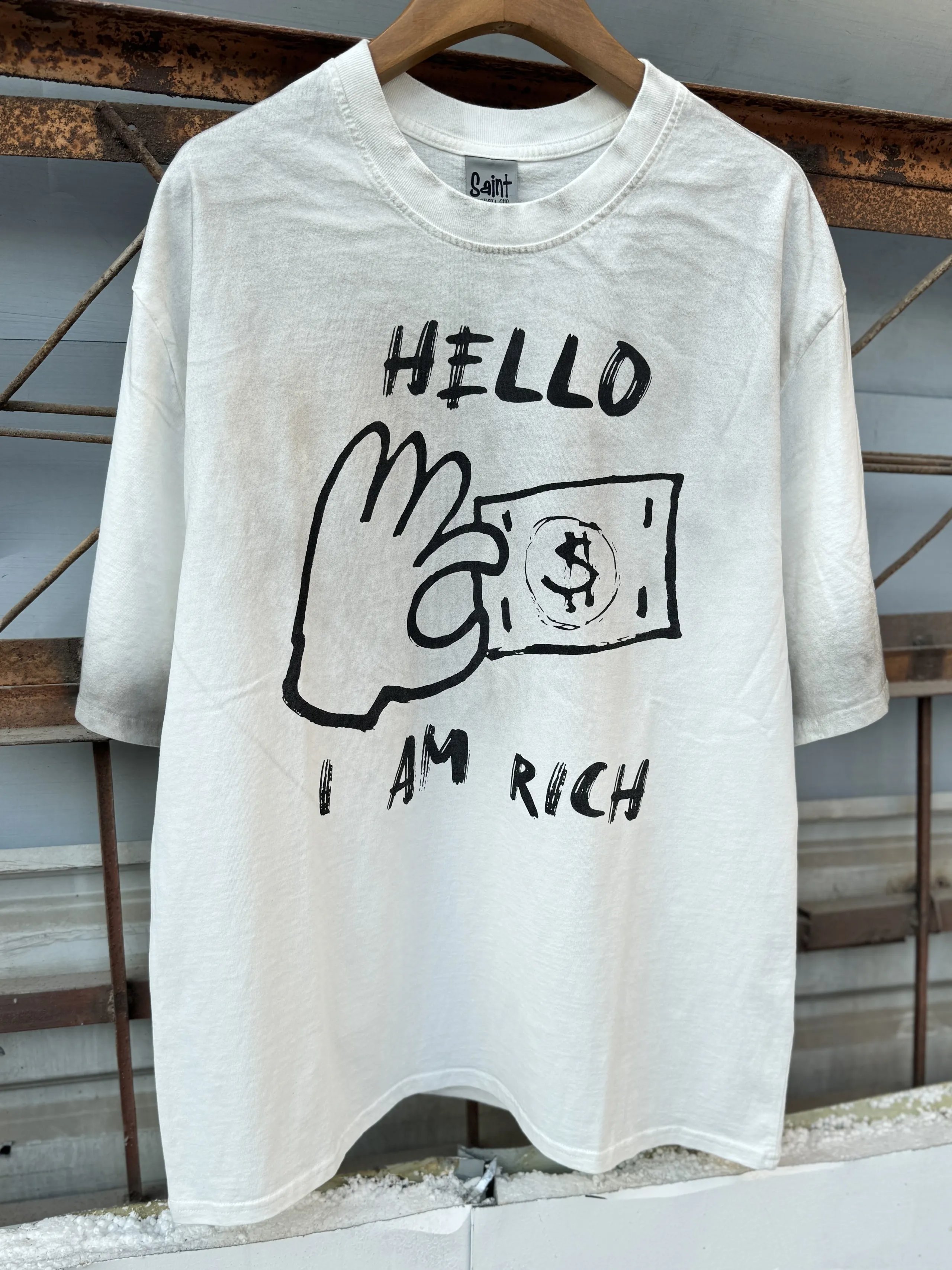 High quality American washed distressed short sleeves