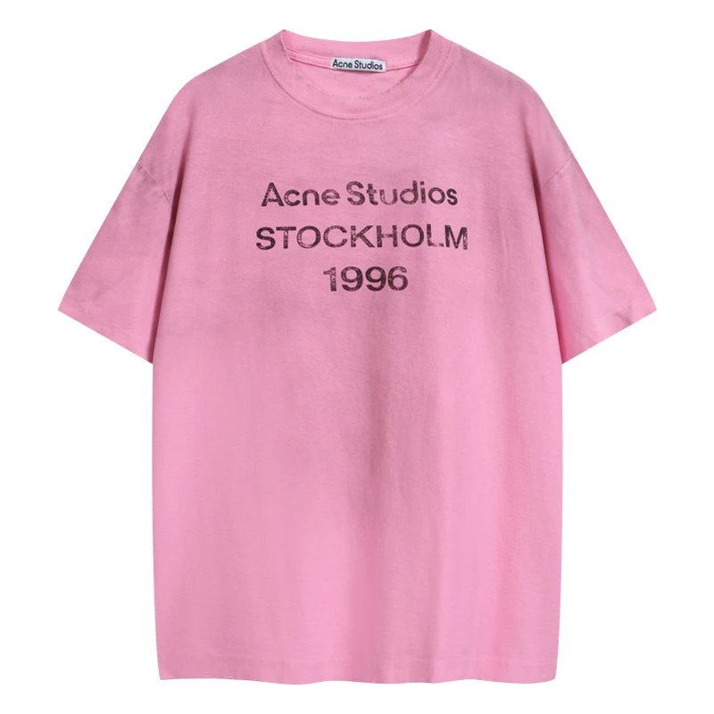 High quality hot stamping letter printing washed and worn short sleeves. Please add WhatsApp: 18859952090 if you need size guidance