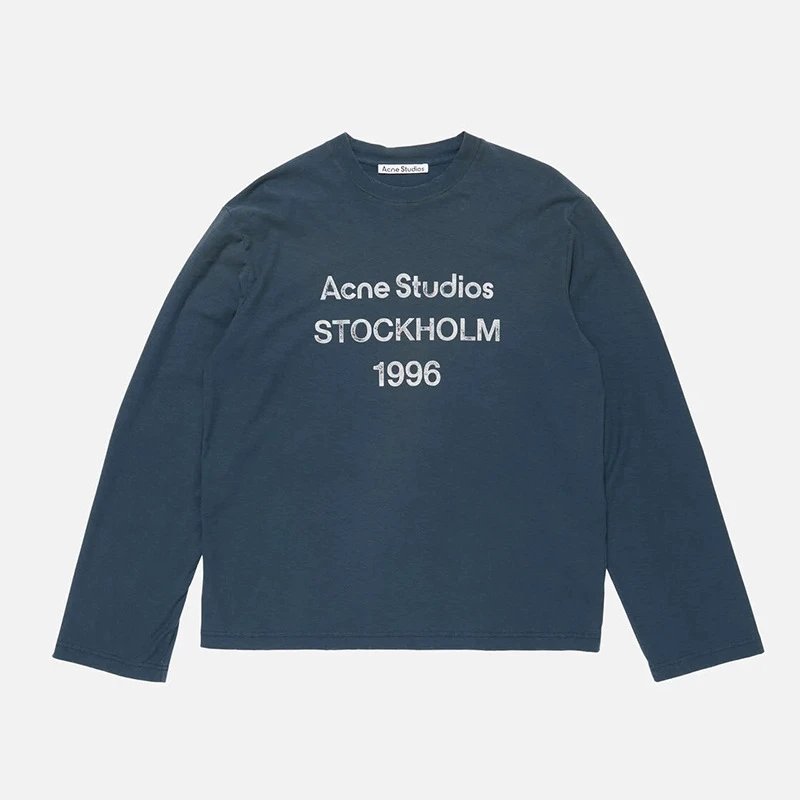 High quality letter printed high street long sleeved loose couple cross-border T-shirt
