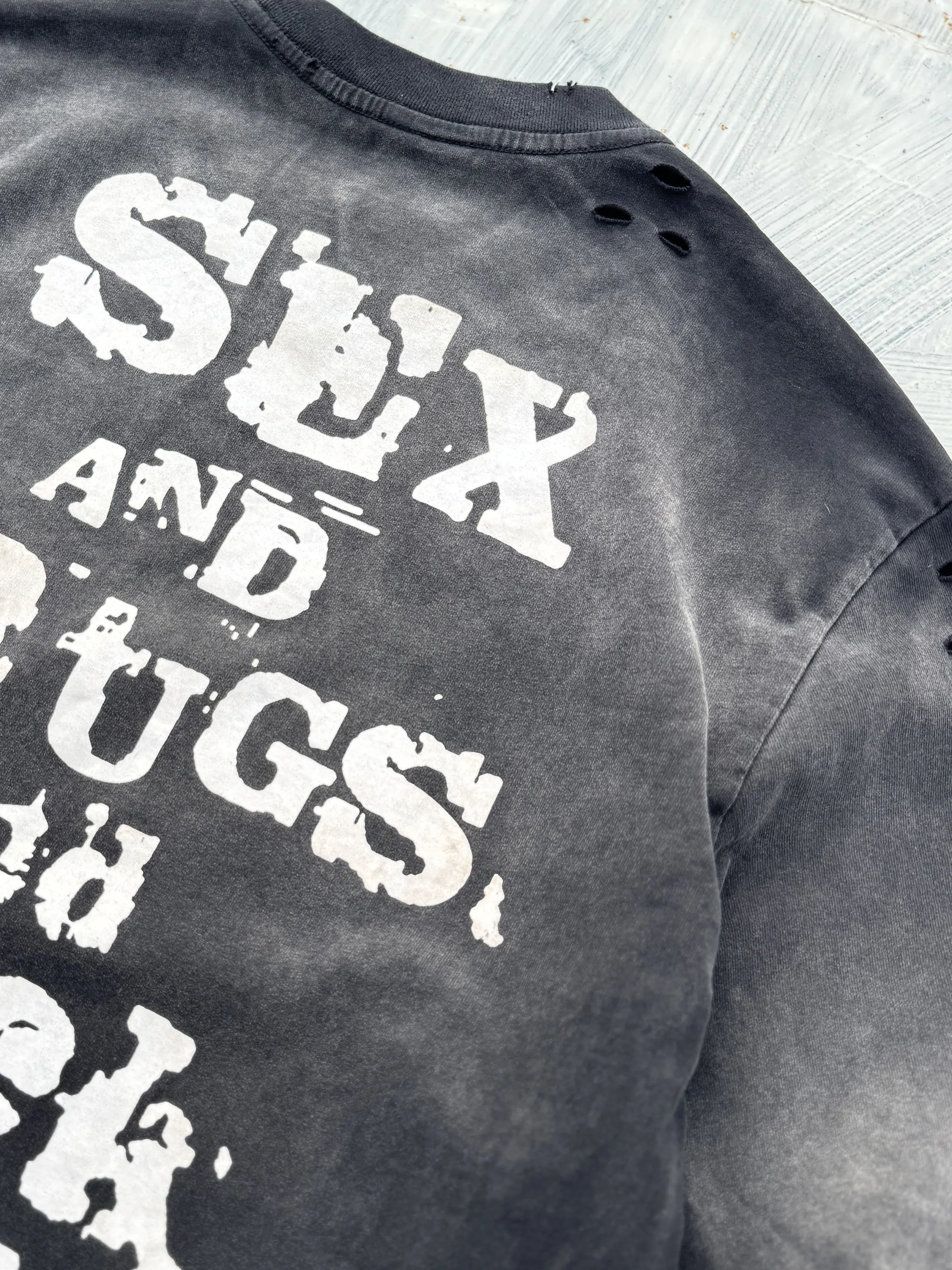 High quality American washed distressed short sleeves