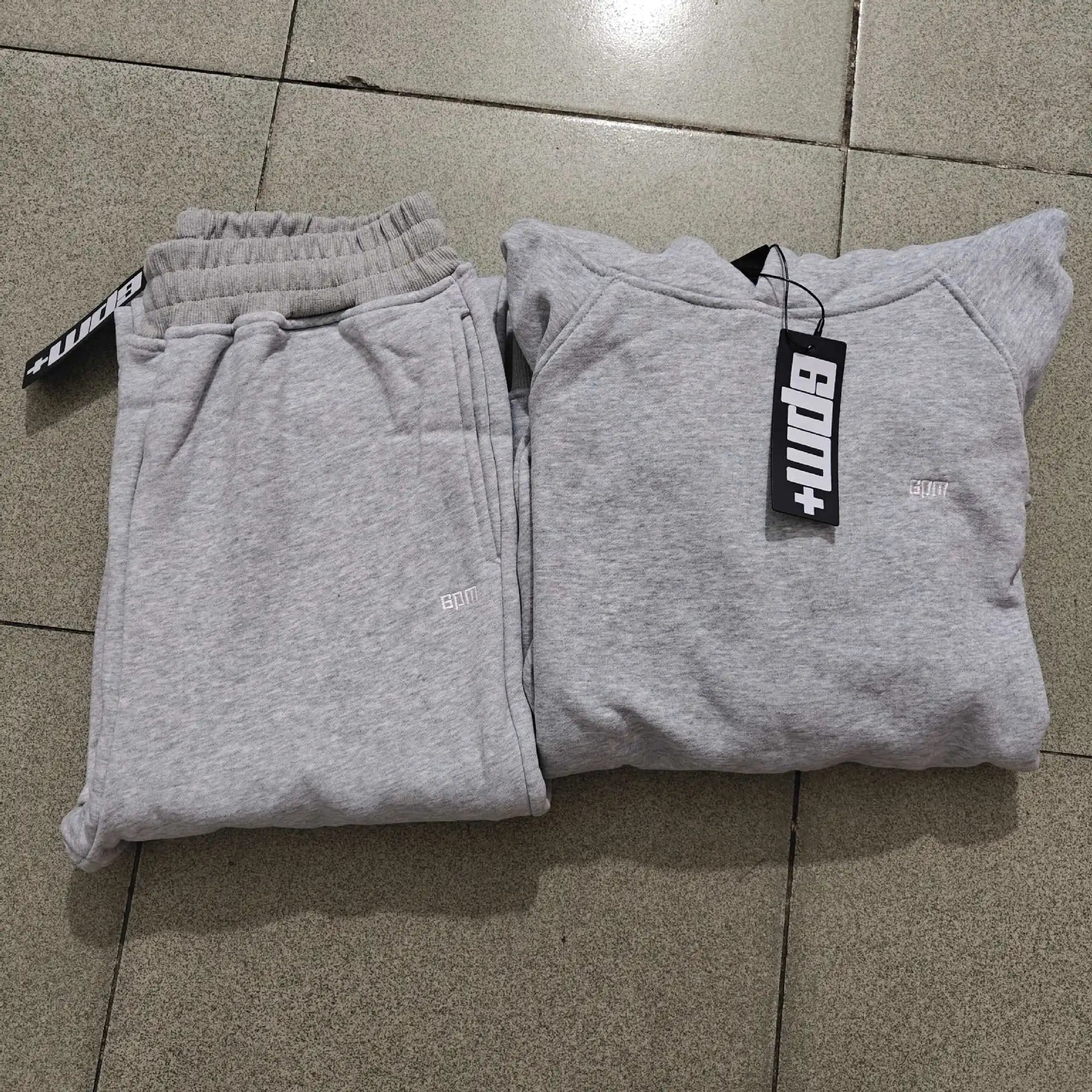 High quality 6PM embroidered simple and versatile casual hoodie set