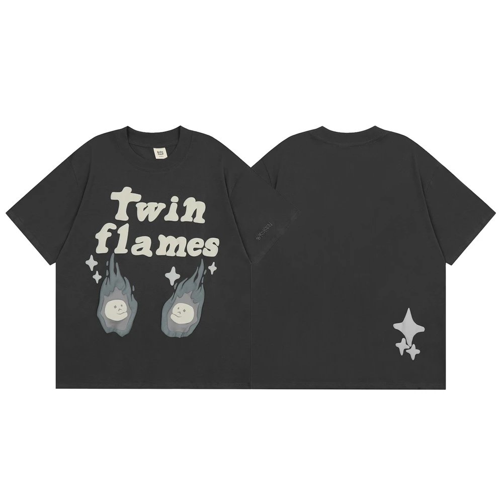 High quality printed round neck short sleeved shirt