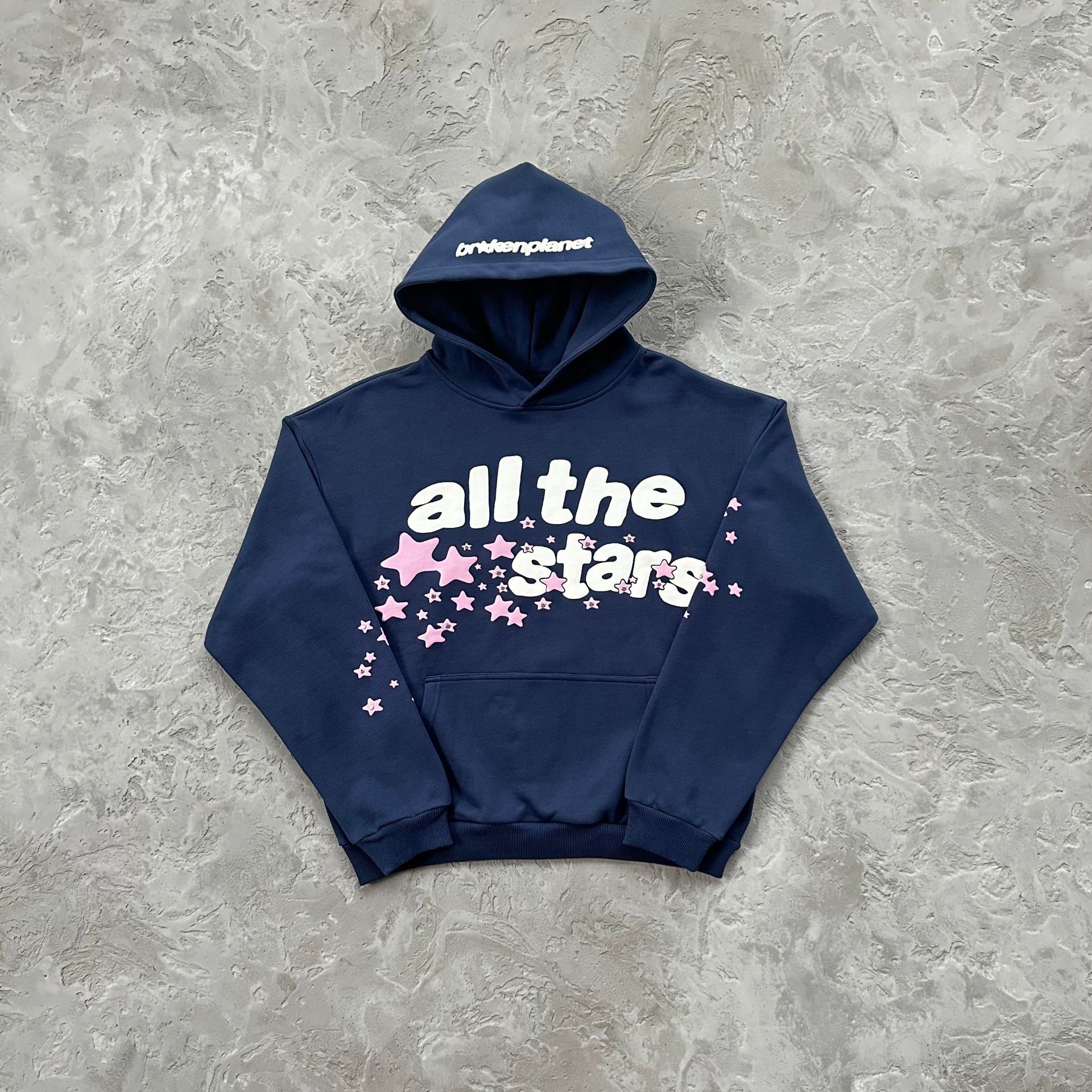 High quality crushed foam printed hoodie set