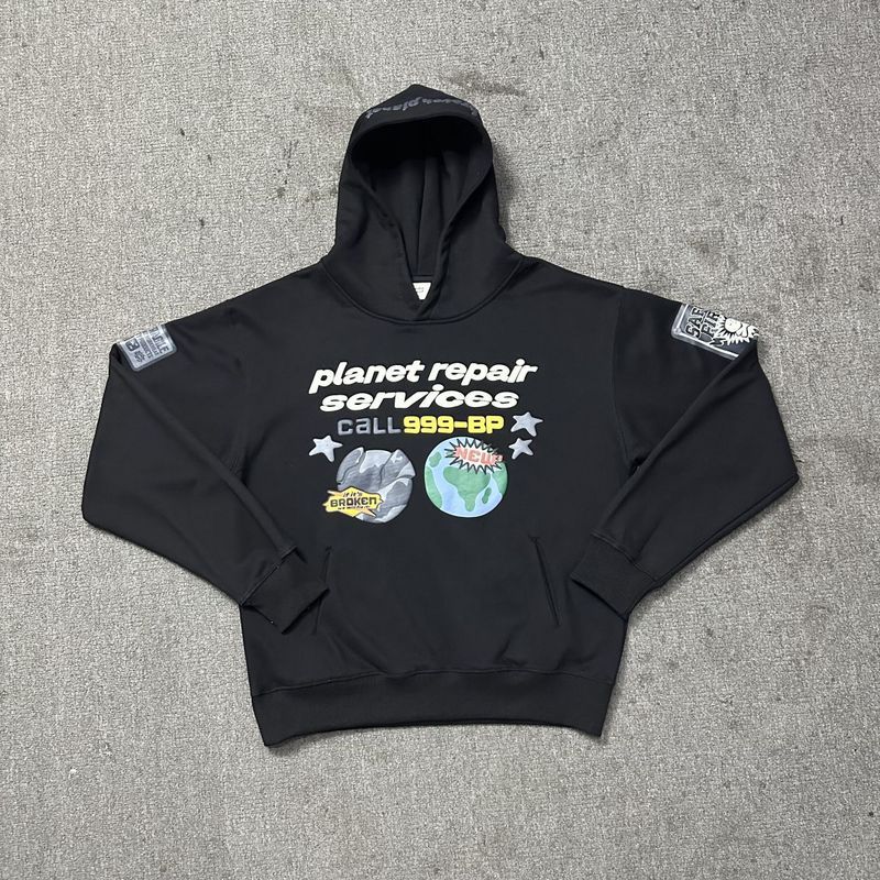 High quality foam letter loose hooded sweatshirt set