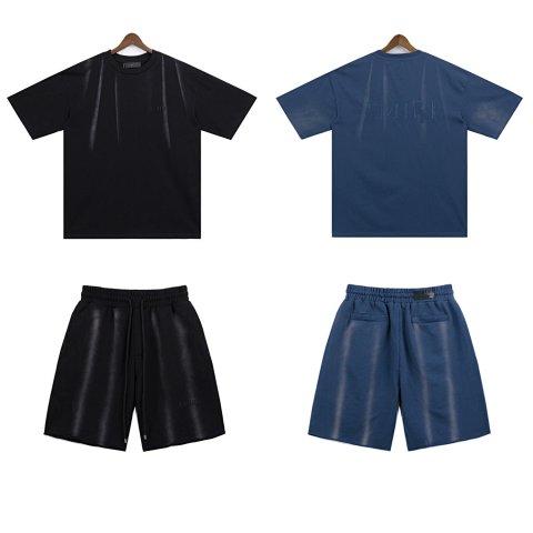 High quality washed letter short sleeved set