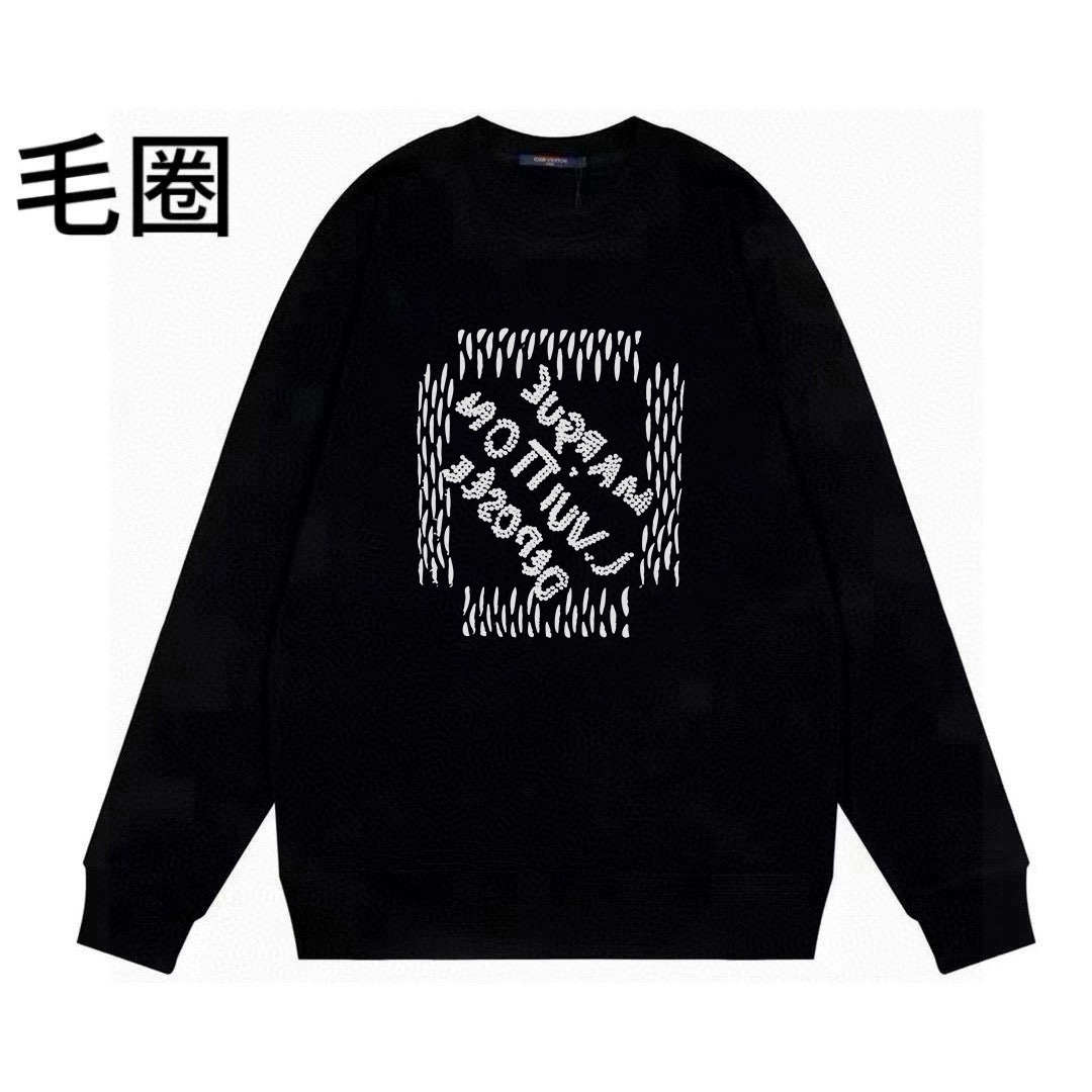 High quality minimalist letter printed round neck looped hoodie 1 pls add : 18030258501 if you need size guide